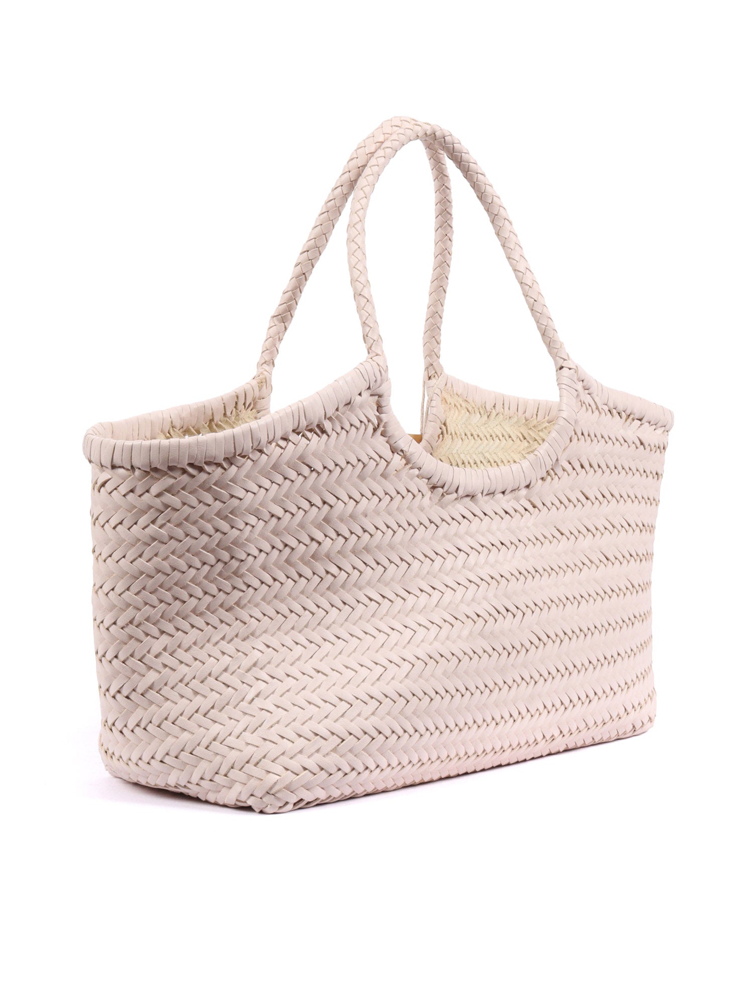 NANTUCKET BASKET BIG Beige Calf Leather Shoulder Bag