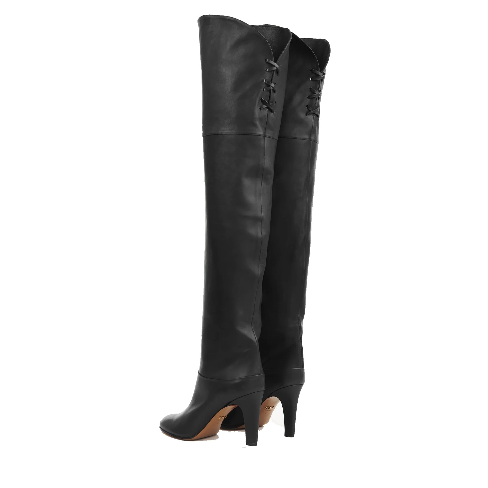 Chloé Eve Over-The-Knee Boots Black Calf Leather