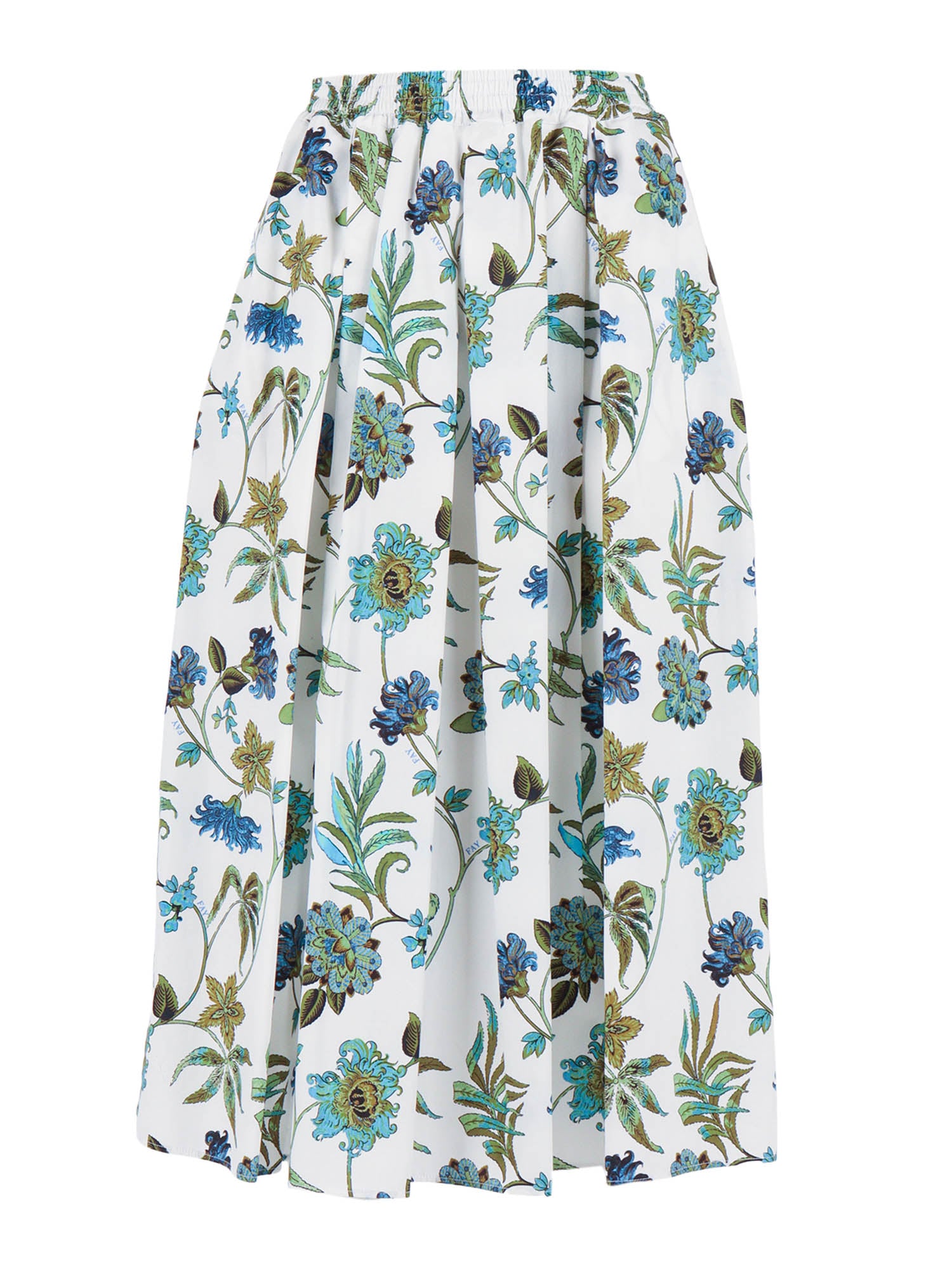 LONG SKIRT WITH ELASTIC WAIST White Cotton