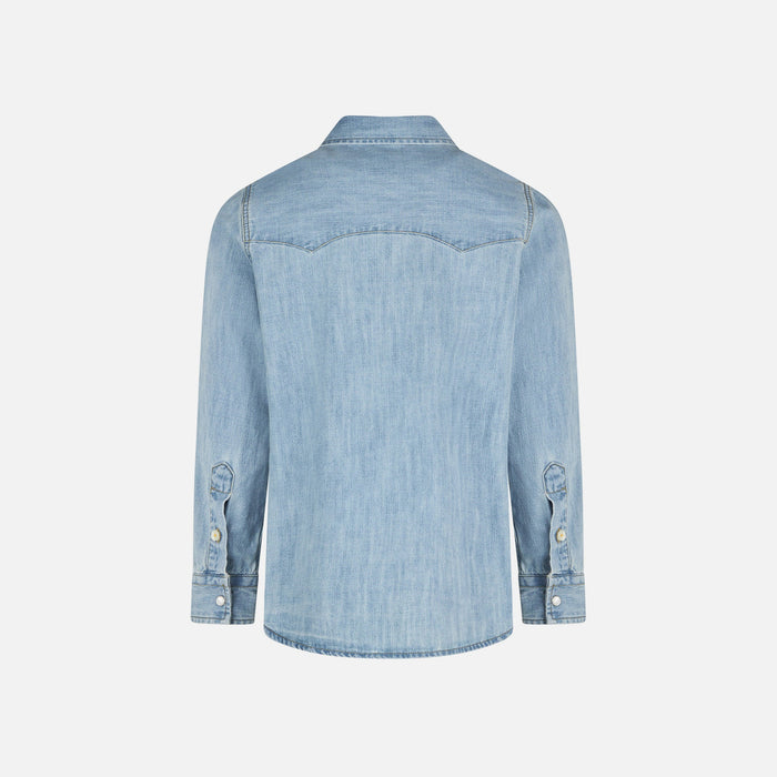 Boy Denim Linen Shirt Blue