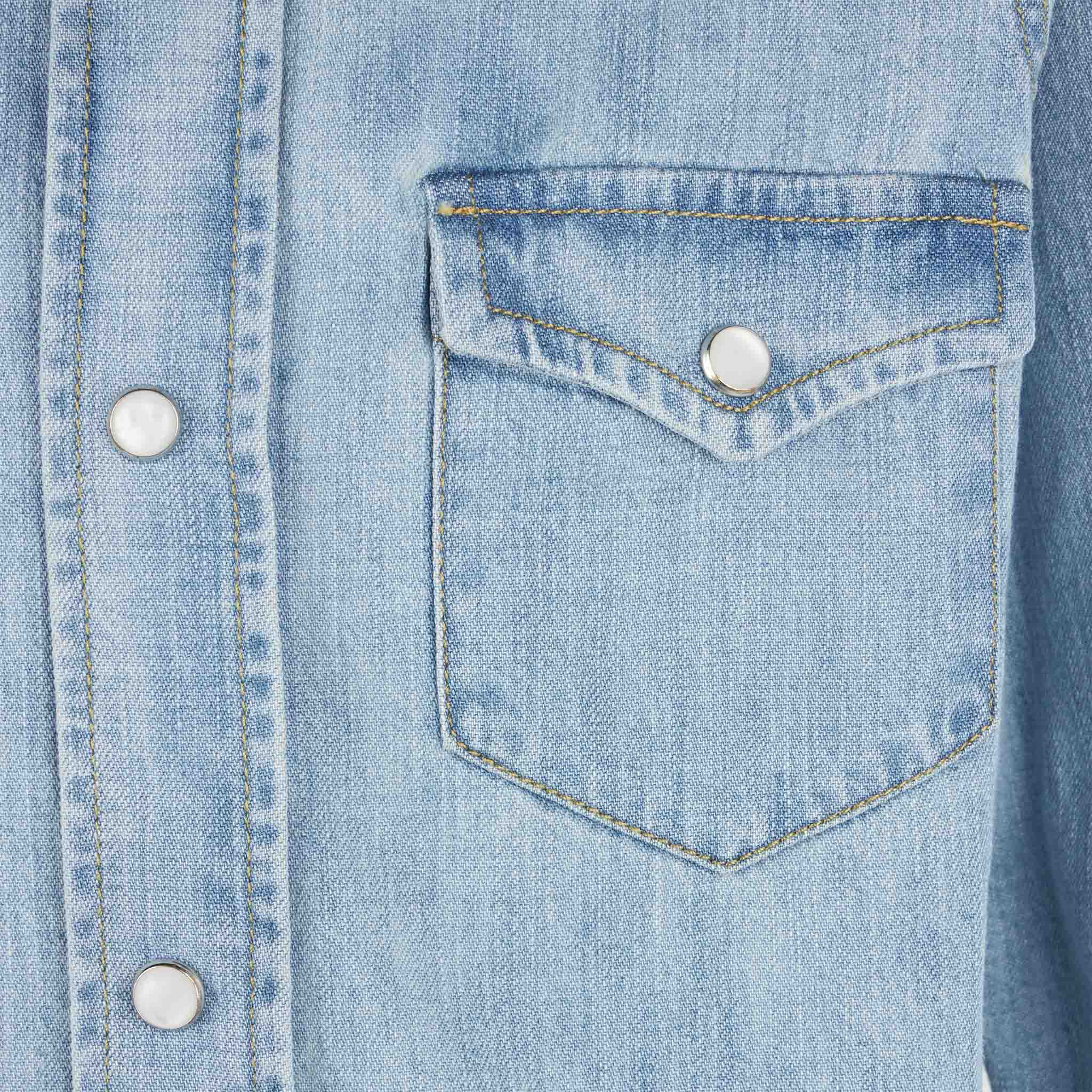 Boy Denim Linen Shirt Blue