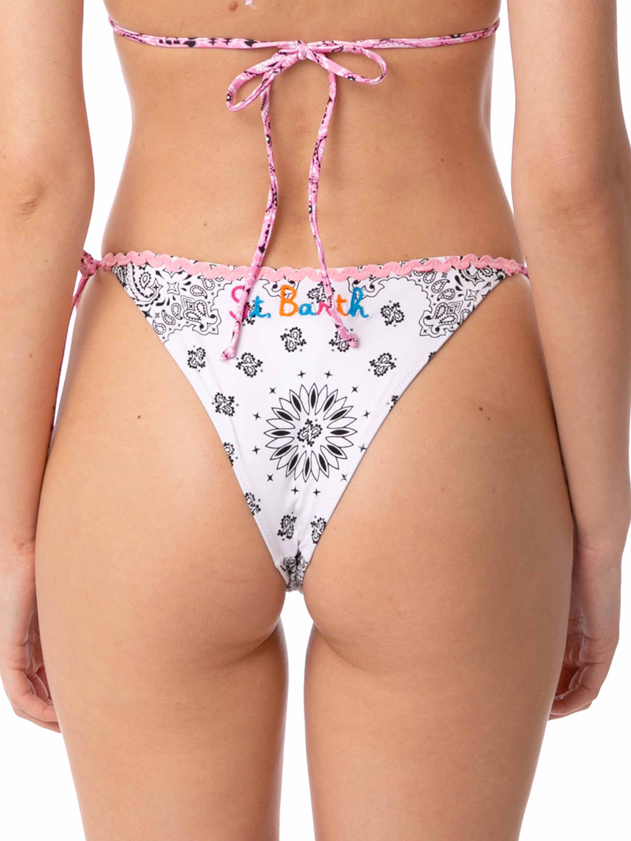 Marielle White Bandana Print Swim Briefs Bottom