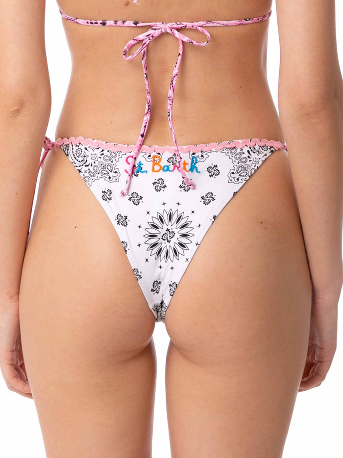 Marielle White Bandana Print Swim Briefs Bottom