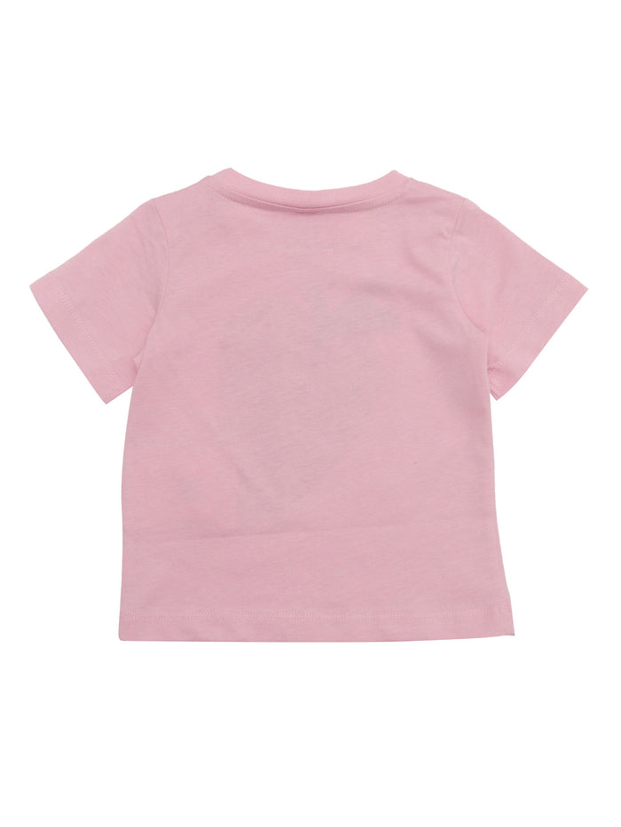 T-SHIRT-TOP Pink Cotton Short Sleeves T-shirt