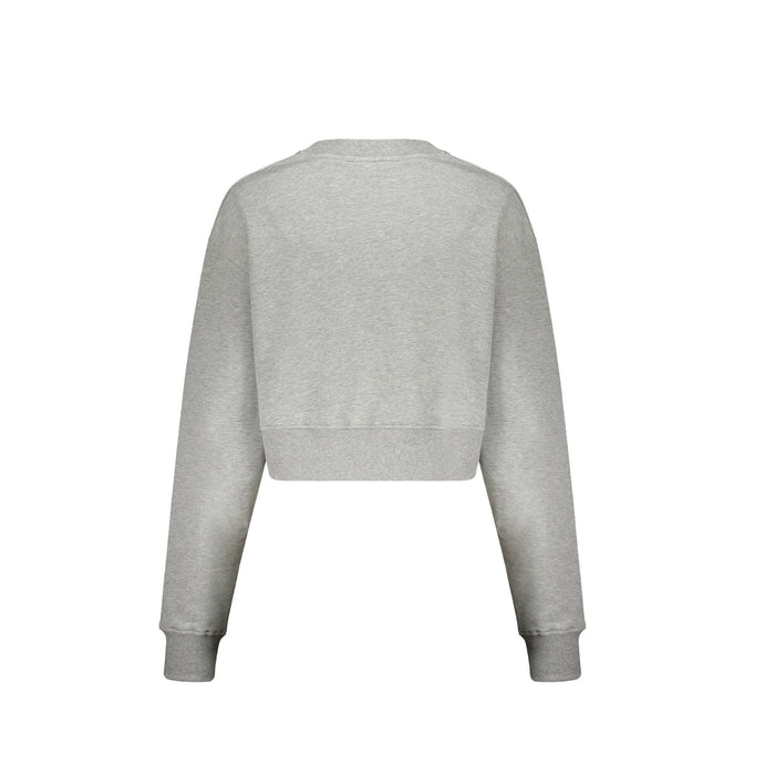 Cropped Logo Sweatshirt Gray Cotton