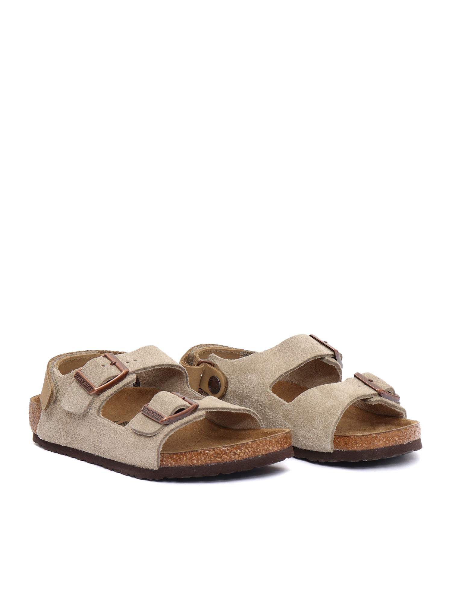 Milano HL Kids taupe, Suede Leather Tortora Sole In Eva Sandal