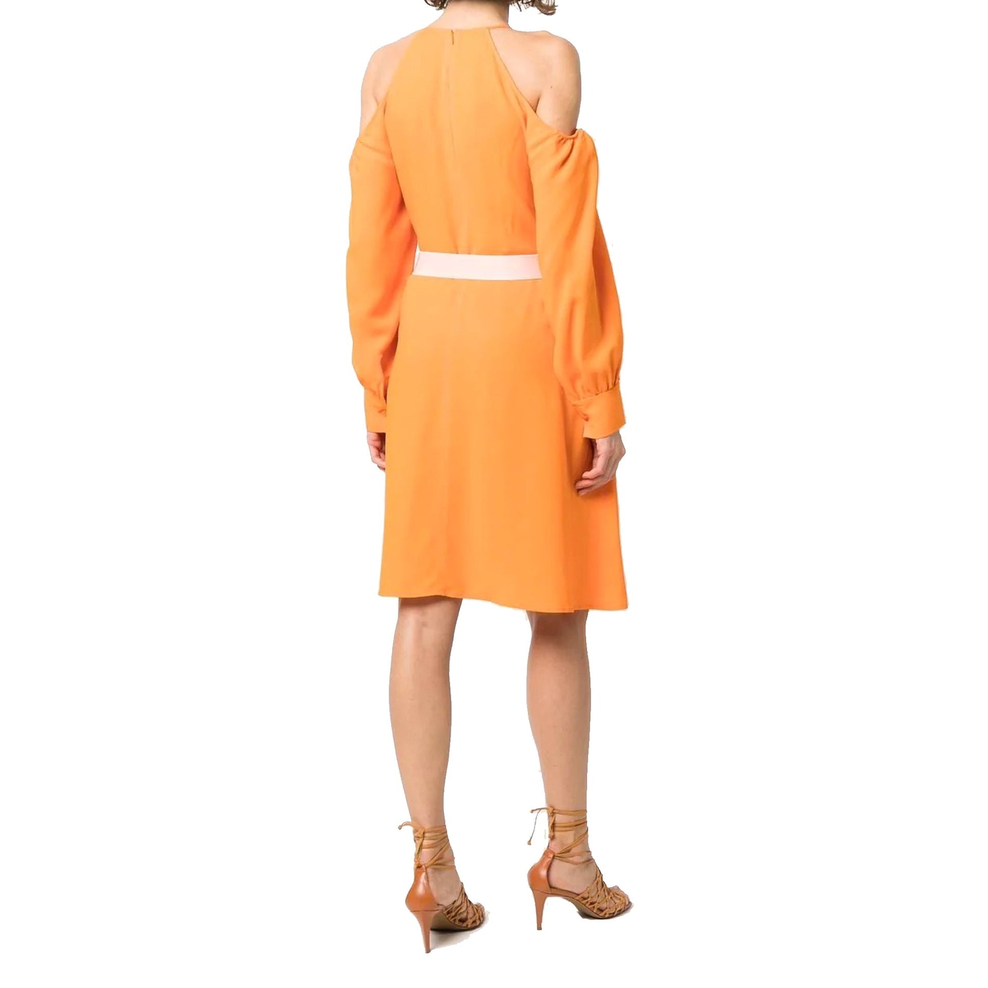 Stella Mccartney Off-Shoulder Dress Orange Viscose Poliestere