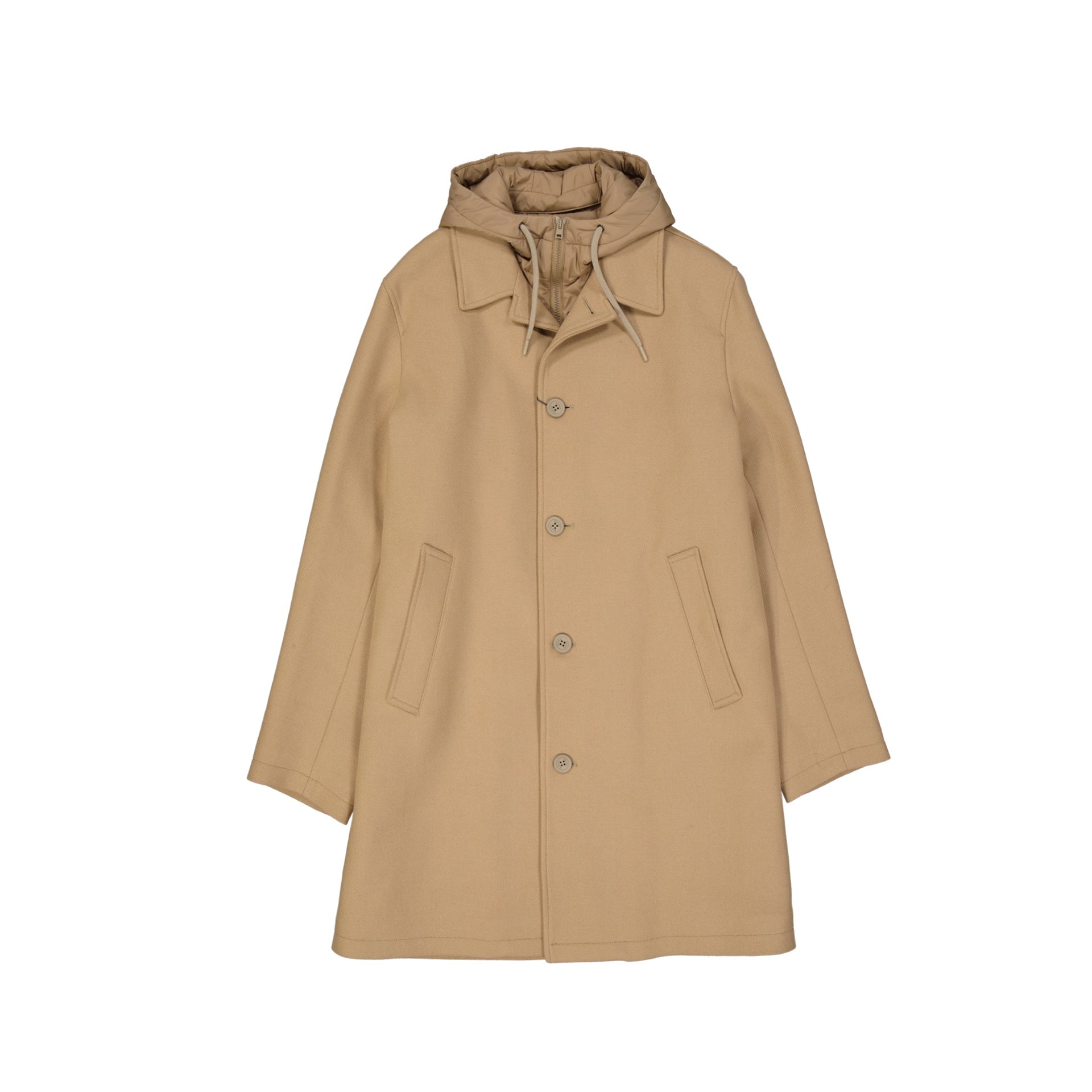 Herno Wool Coat Brown Polyamide