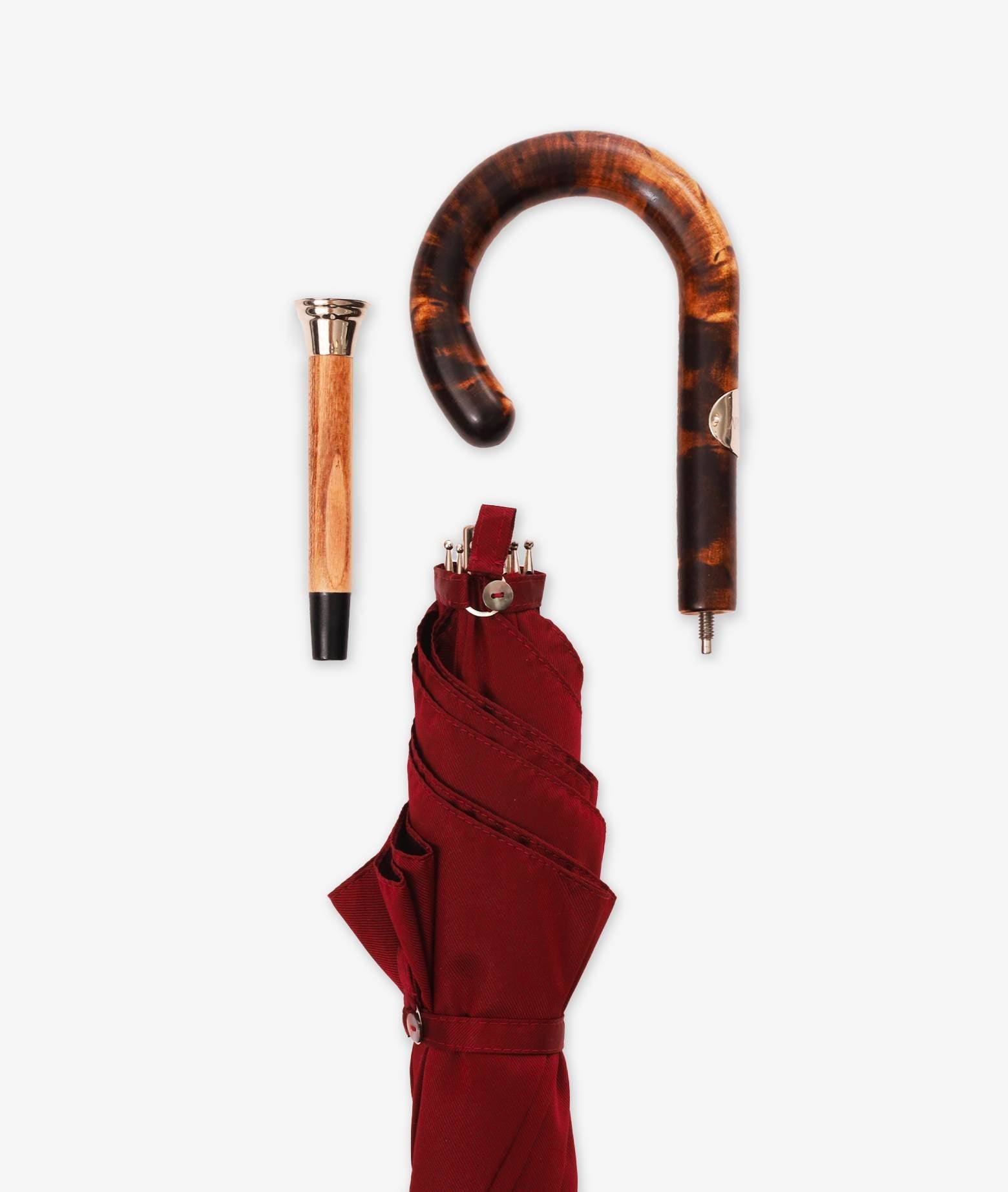 Umbrella Travel Darkred Maple Handle