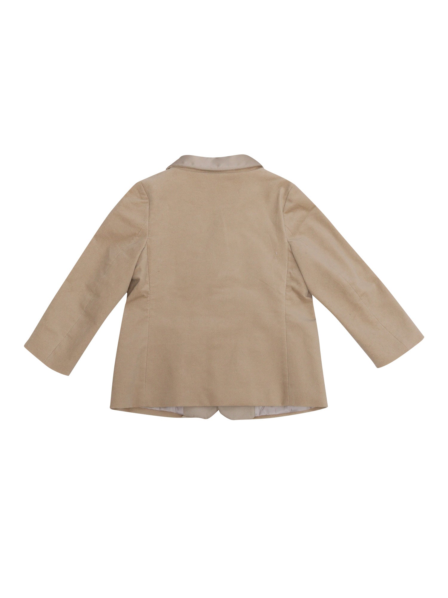 Single-Breasted Jacket Beige Cotton Elastane