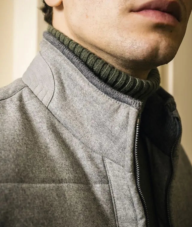 Wool And Cashmere Gilet Megève Lightgray Sportwear Sleevless