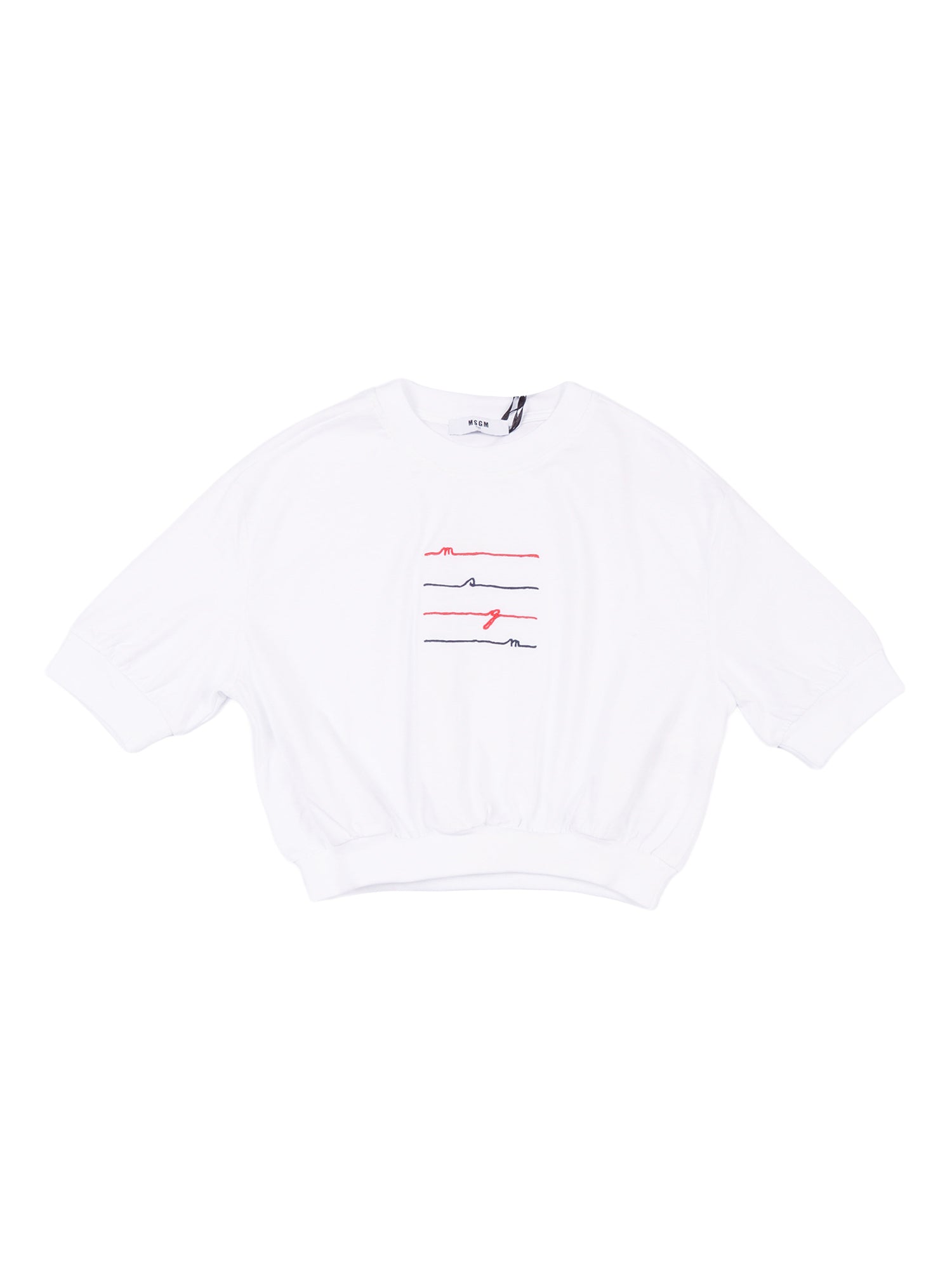 CROPPED JERSEY T-SHIRT GIRL White Cotton Short Sleeves