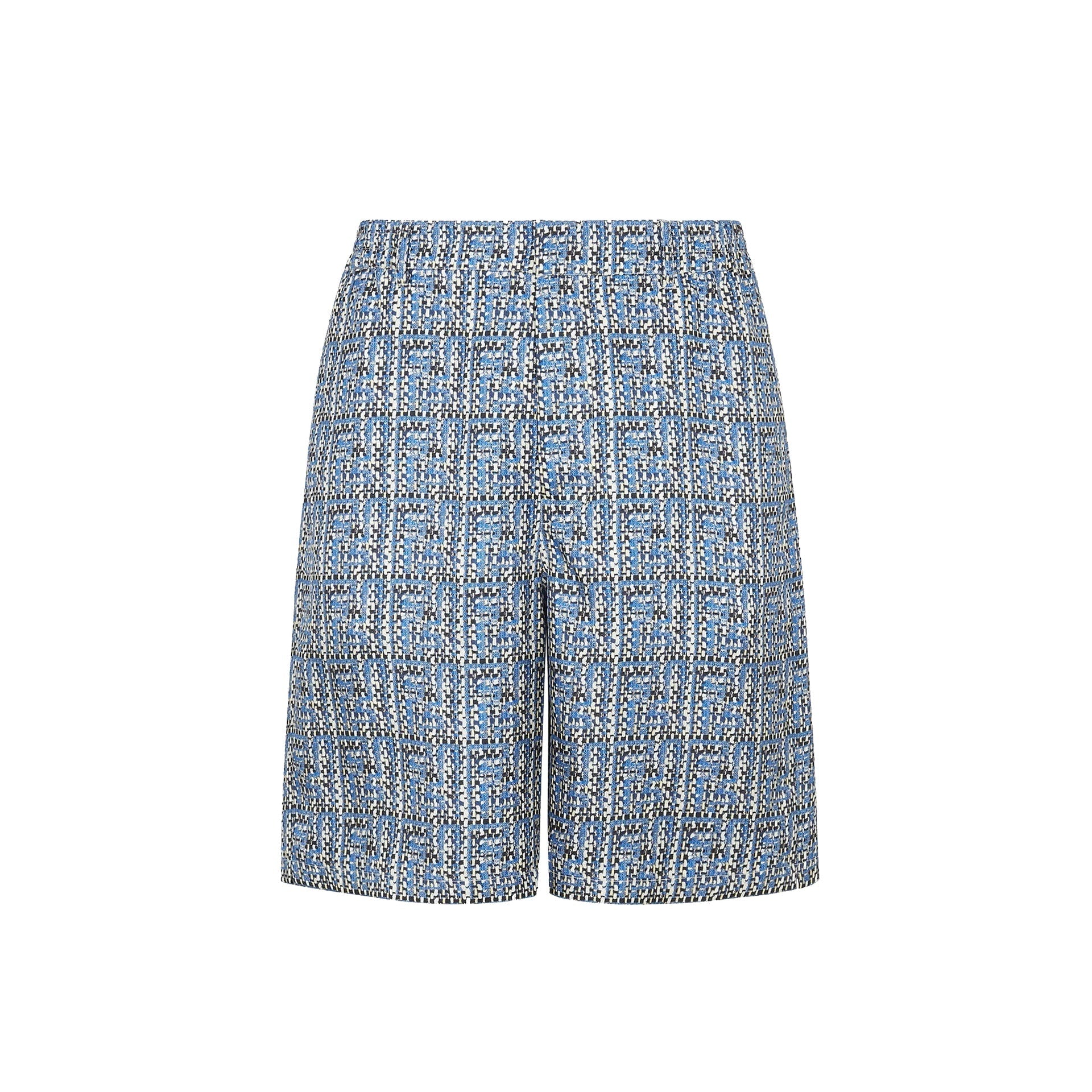 Printed Silk Shorts Blue