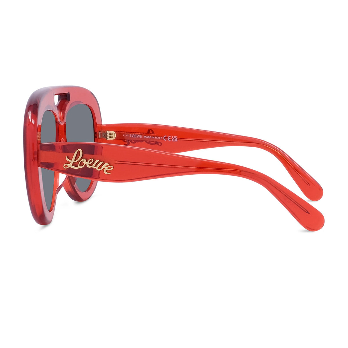 Loewe LW40144U Curvy 66A Rosso Lucido Acetate Occhiali Da Sole