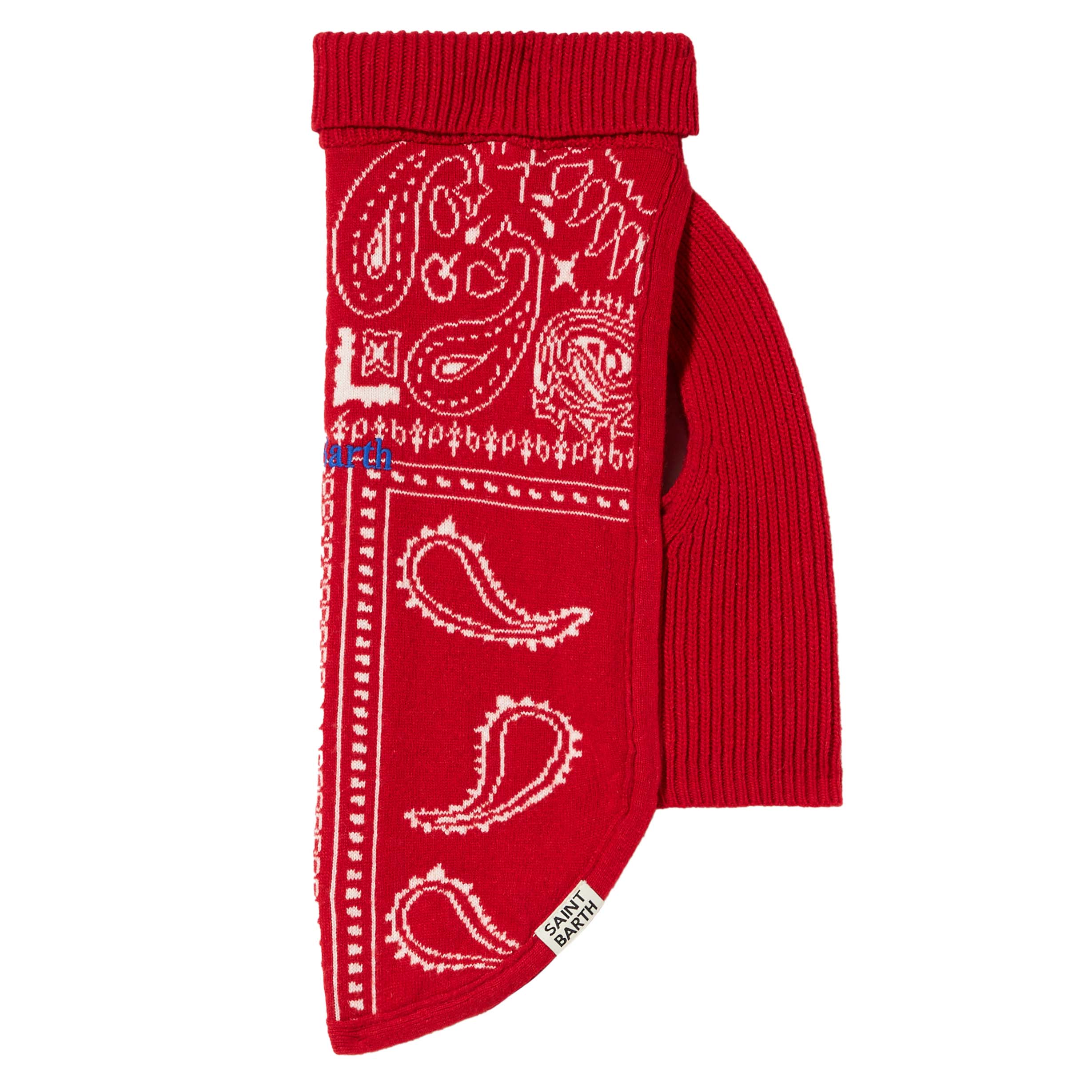 Dog Sweater With Bandanna Jacquard Red
