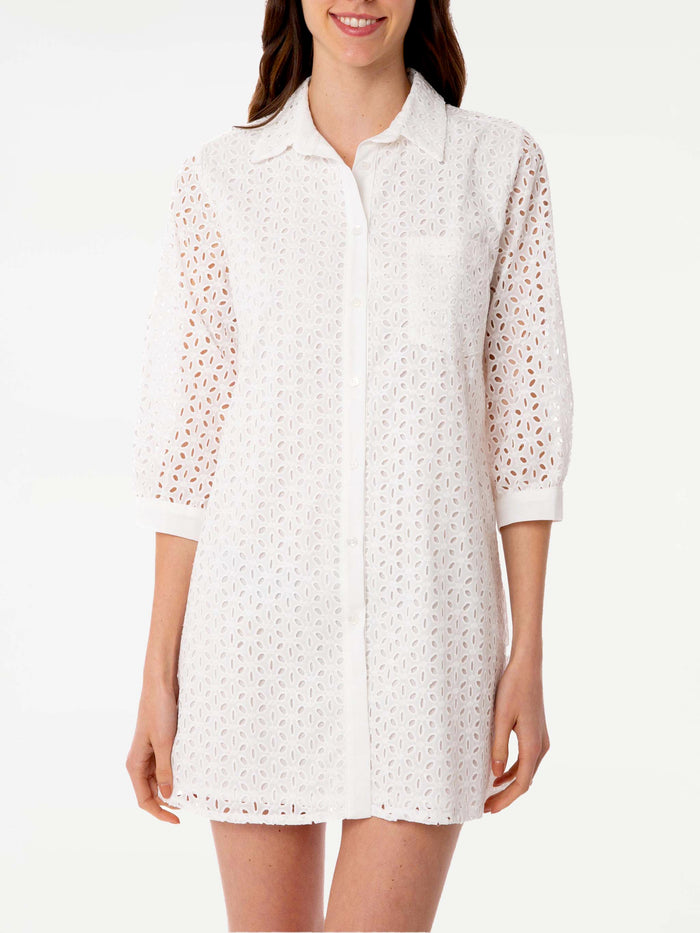White Helena Embry Sangallo Shirt Dress