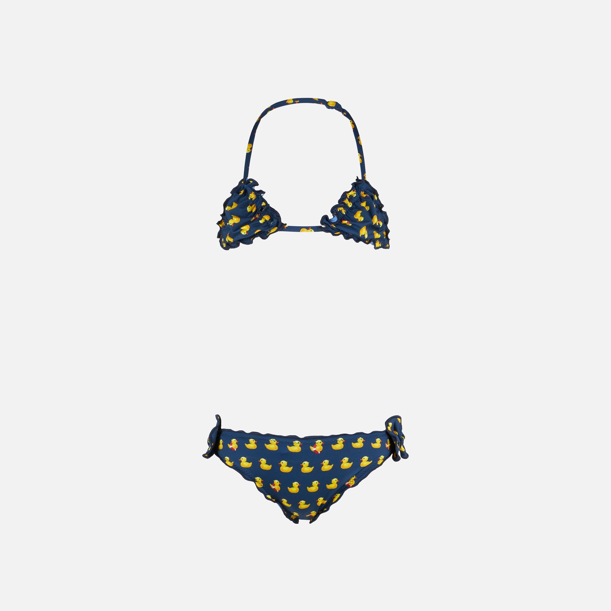 Girl Triangle Bikini With Print Blue