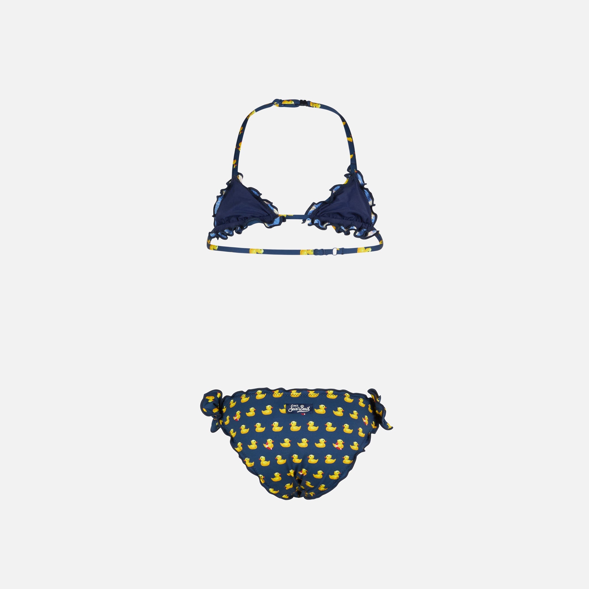 Girl Triangle Bikini With Print Blue