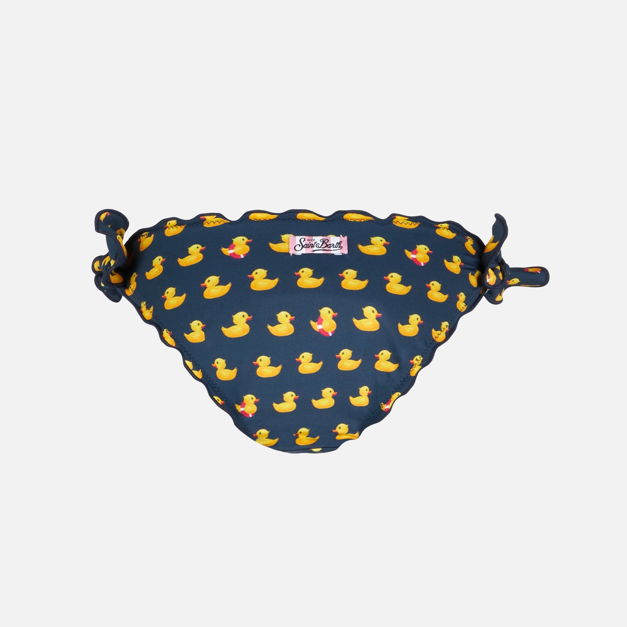 Girl Swim Briefs With Ducky Print Blue Bottom