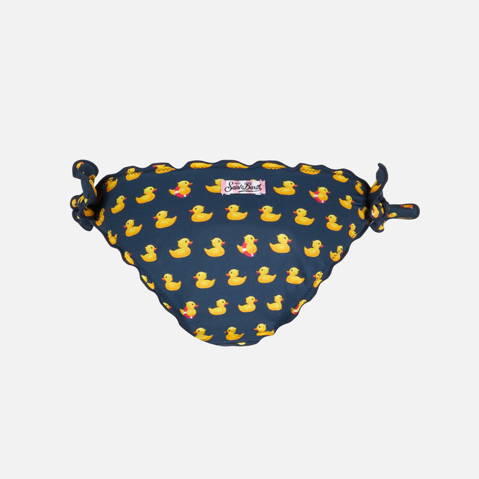 Girl Swim Briefs With Ducky Print Blue Bottom