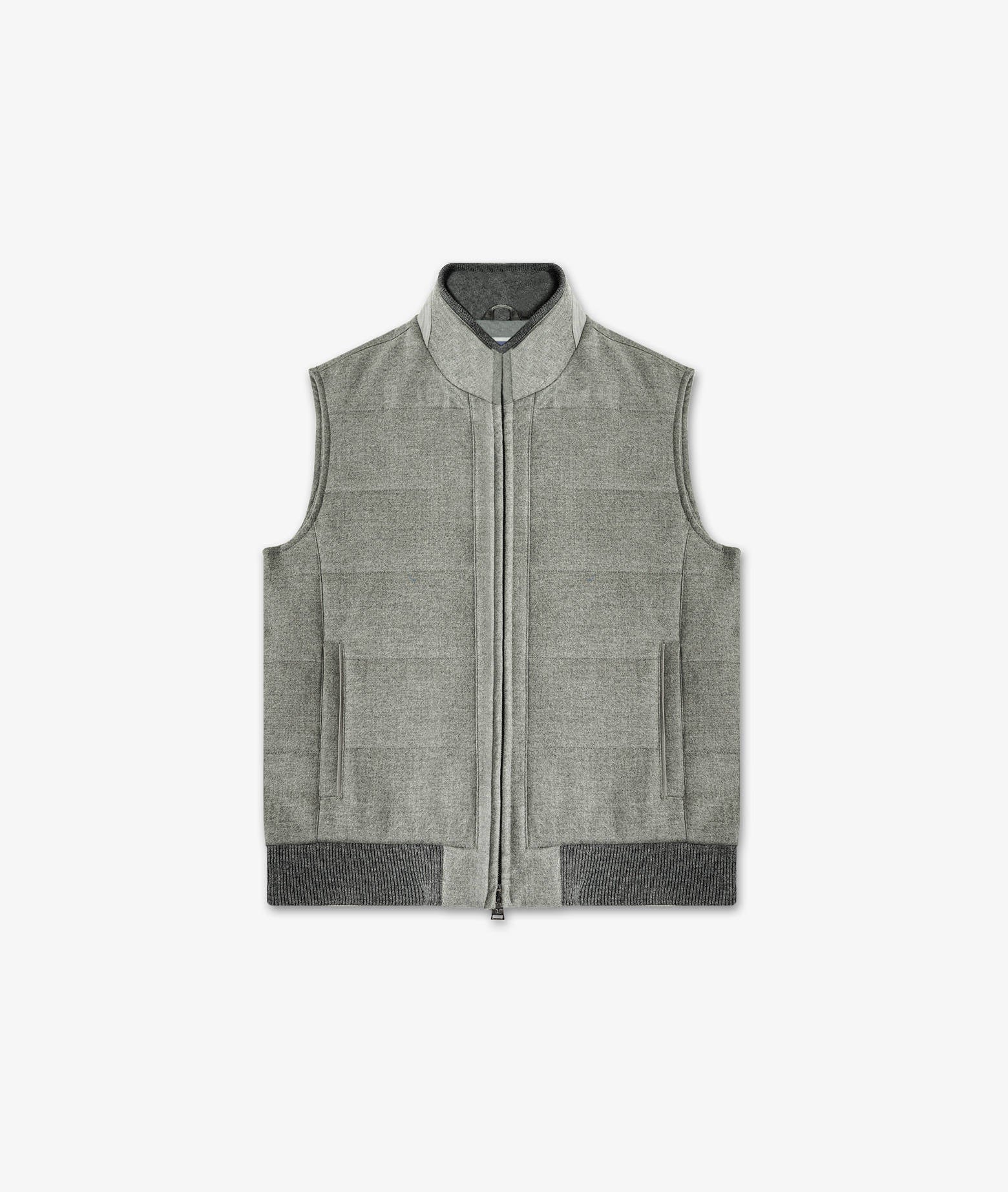 Wool And Cashmere Gilet Megève Lightgray Sportwear Sleevless