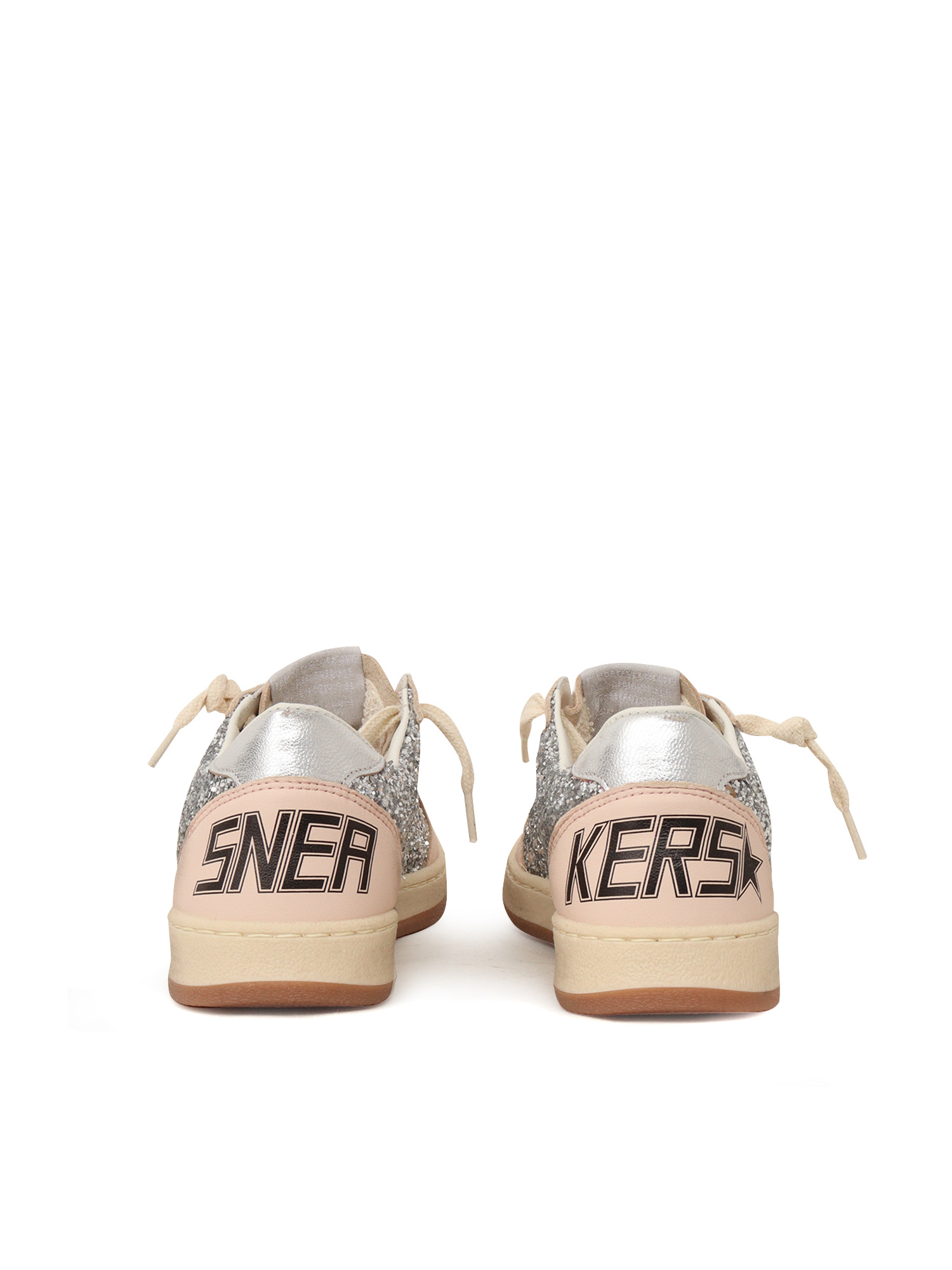 SNEAKERS BALLSTAR GLITTER UPPER NAPPA TOE STAR AND SPUR LAMINATED HEEL SILVER-LIGHT PINK Kid