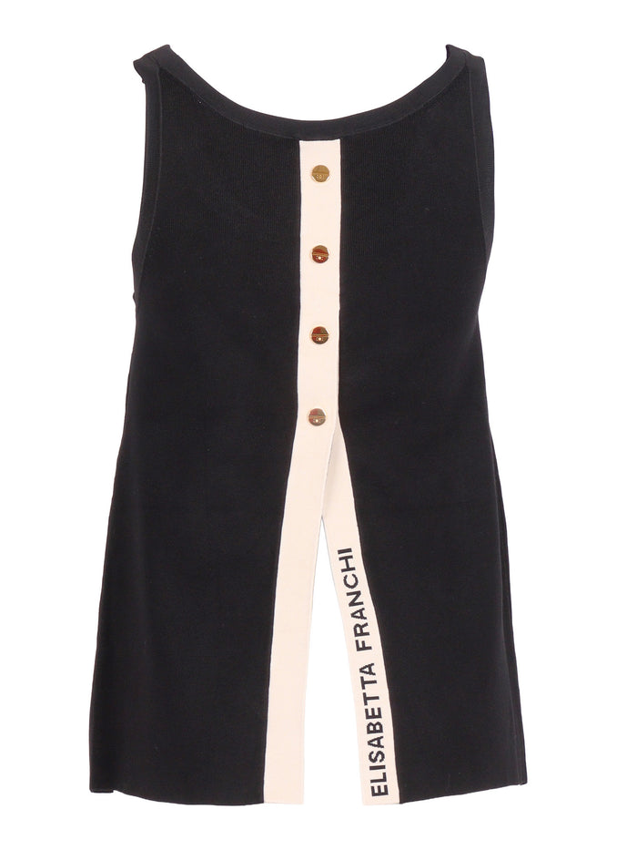 KNITTED TOP Black Viscose Polyamide