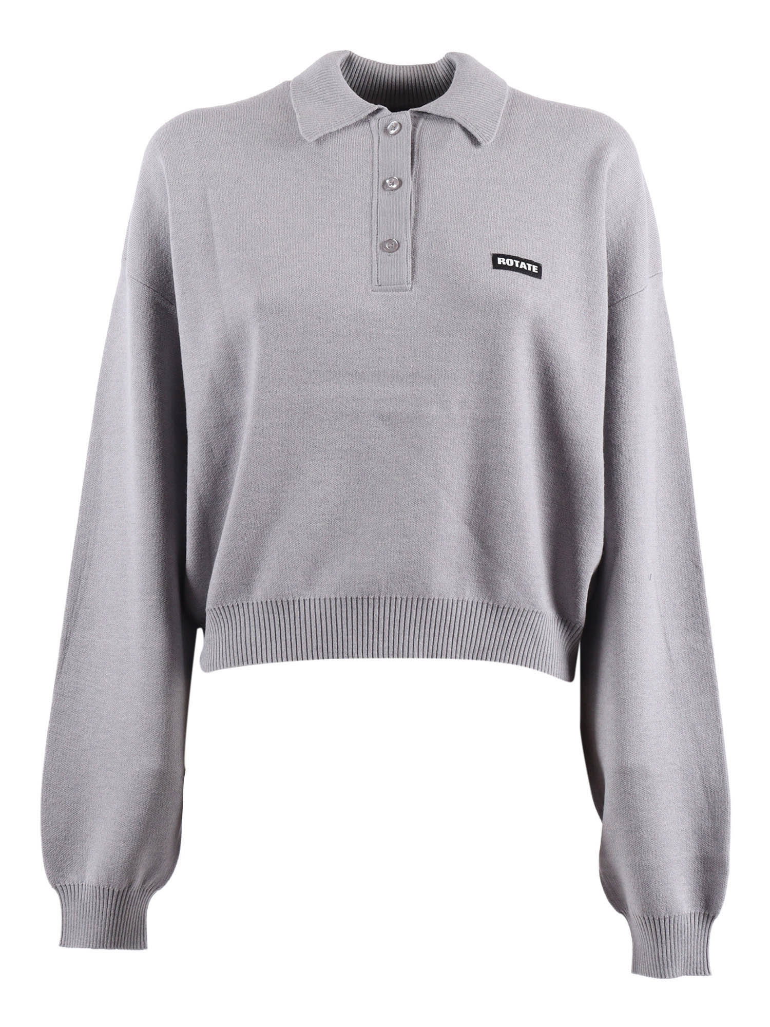 Ellia Longsleeve Knit Polo Grey Crewneck