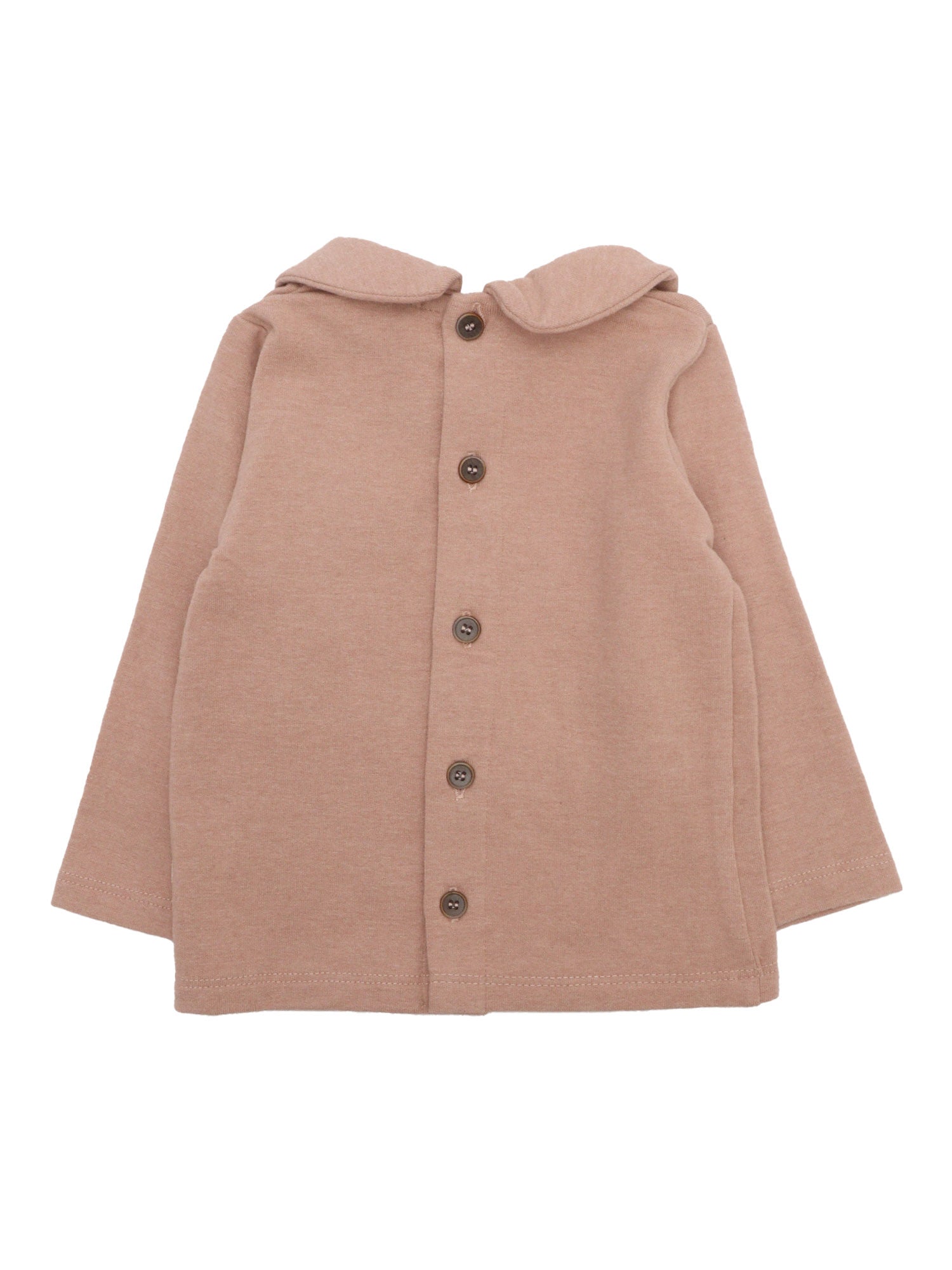 Collar Blouse Pink Cotton Acrylic Elastan