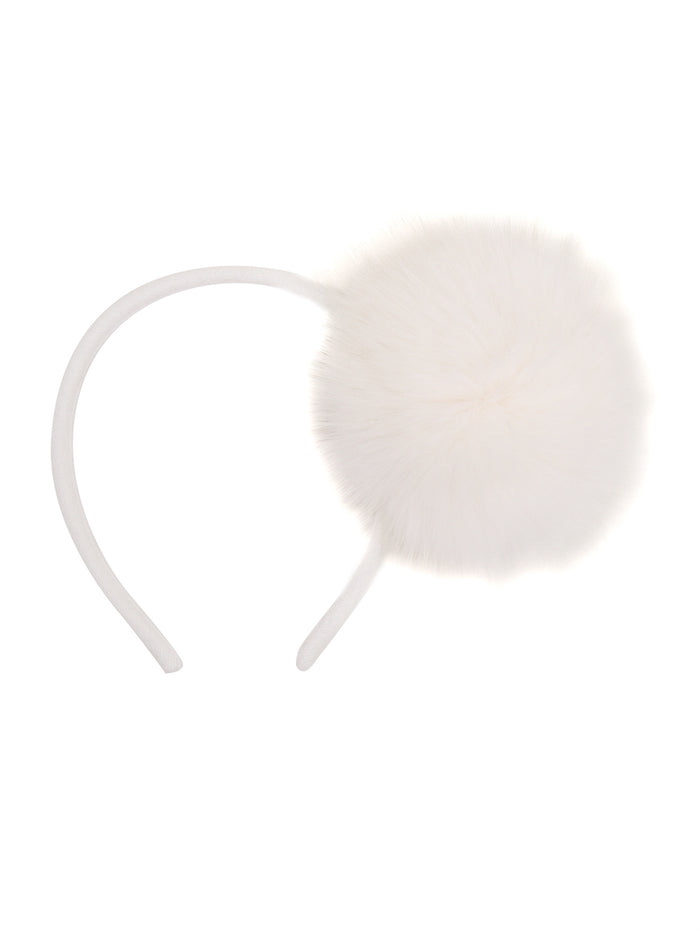 Maxi Pom Pon Headband White