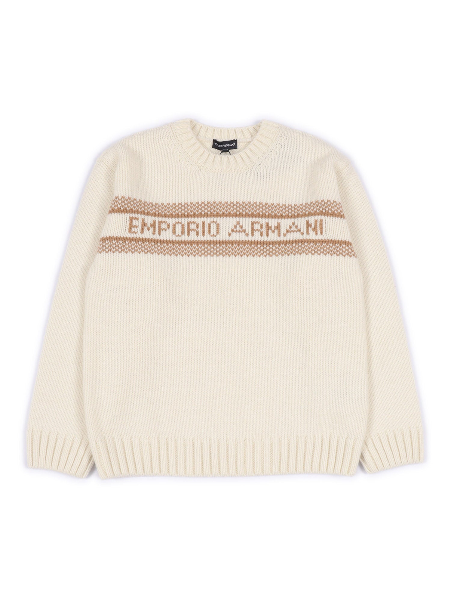 PULLOVER White Virgin Wool Acrylic Crewneck