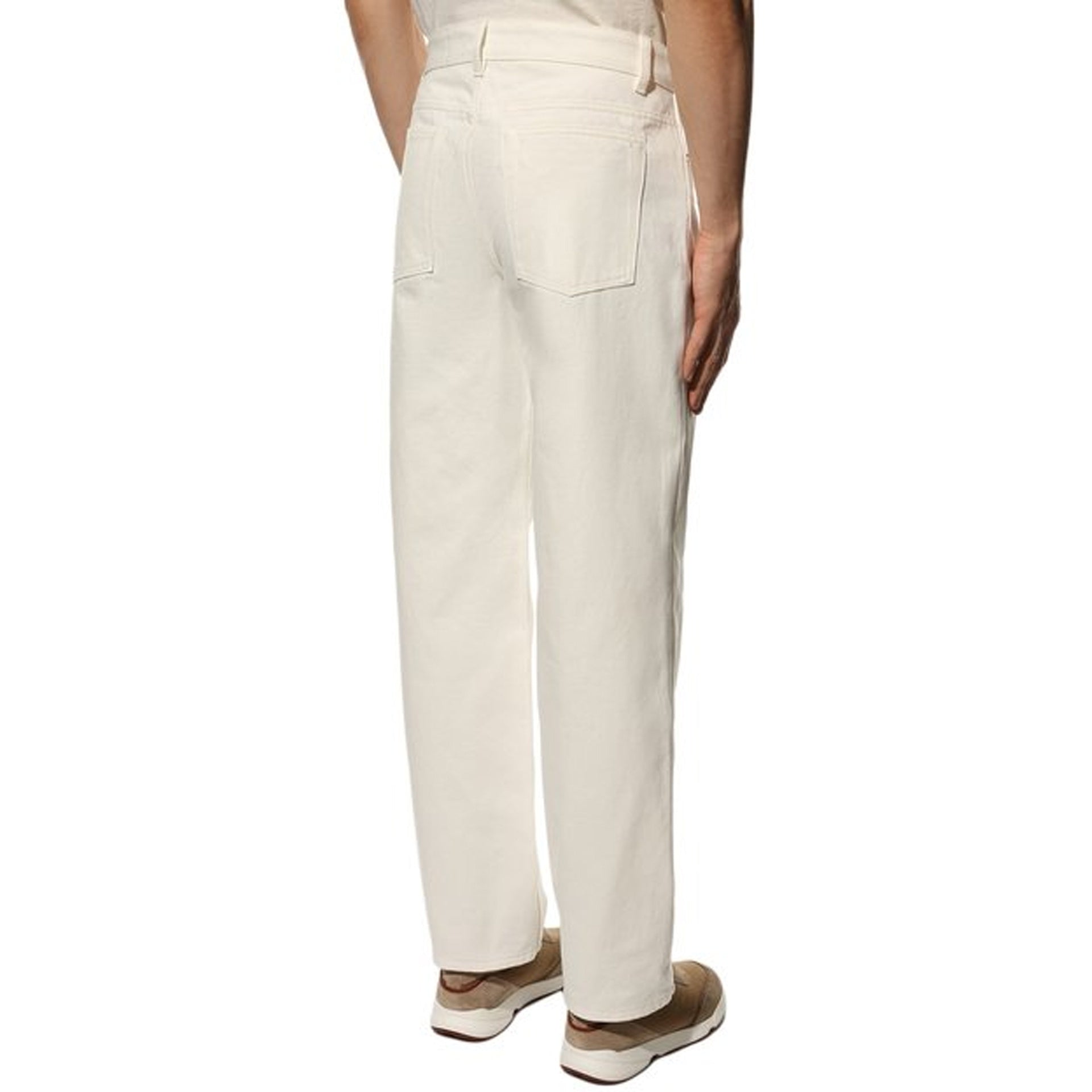 Jil Sander Regular-Fit Denim Trousers White Cotton