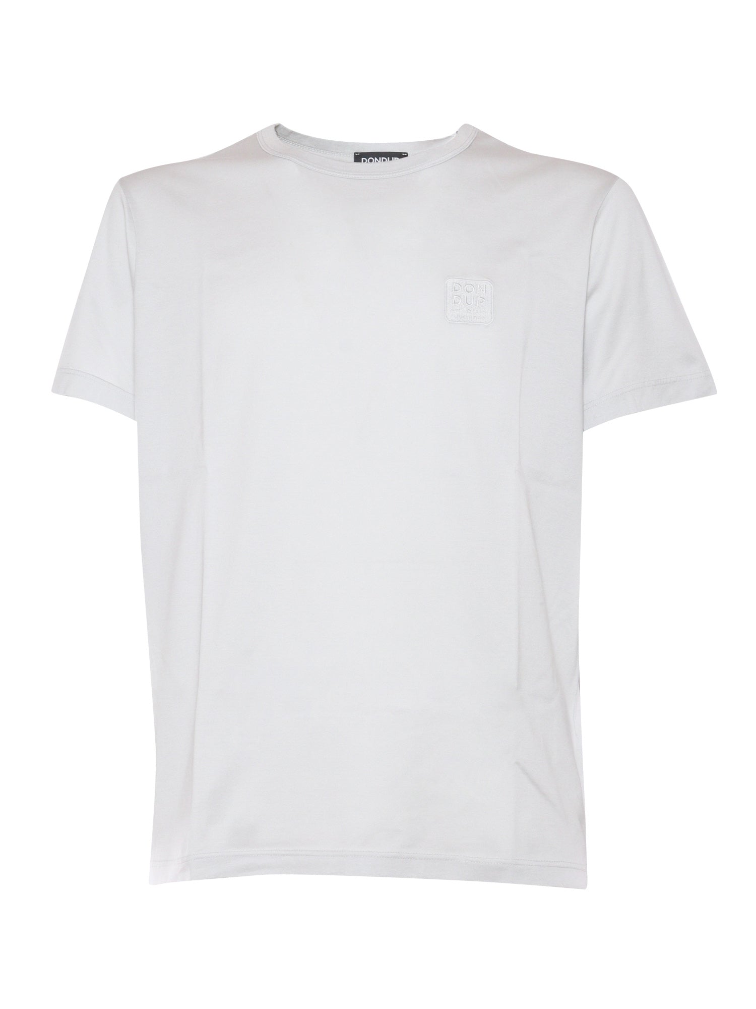 White t-shirt with logo plate Grey Cotton Short Sleeves