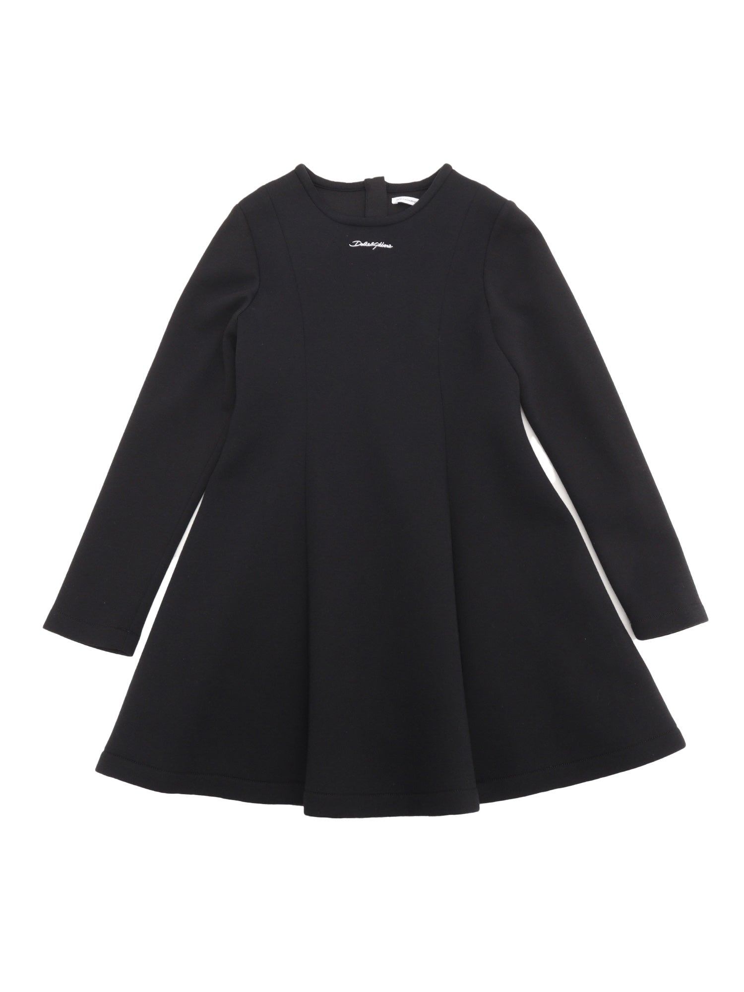 Long Sleeves Dress Black Cotton Interior