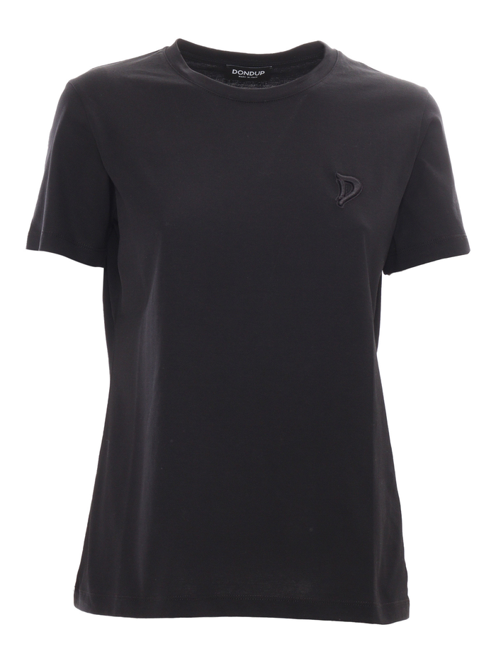 T-Shirt Black Cotton Short Sleeves