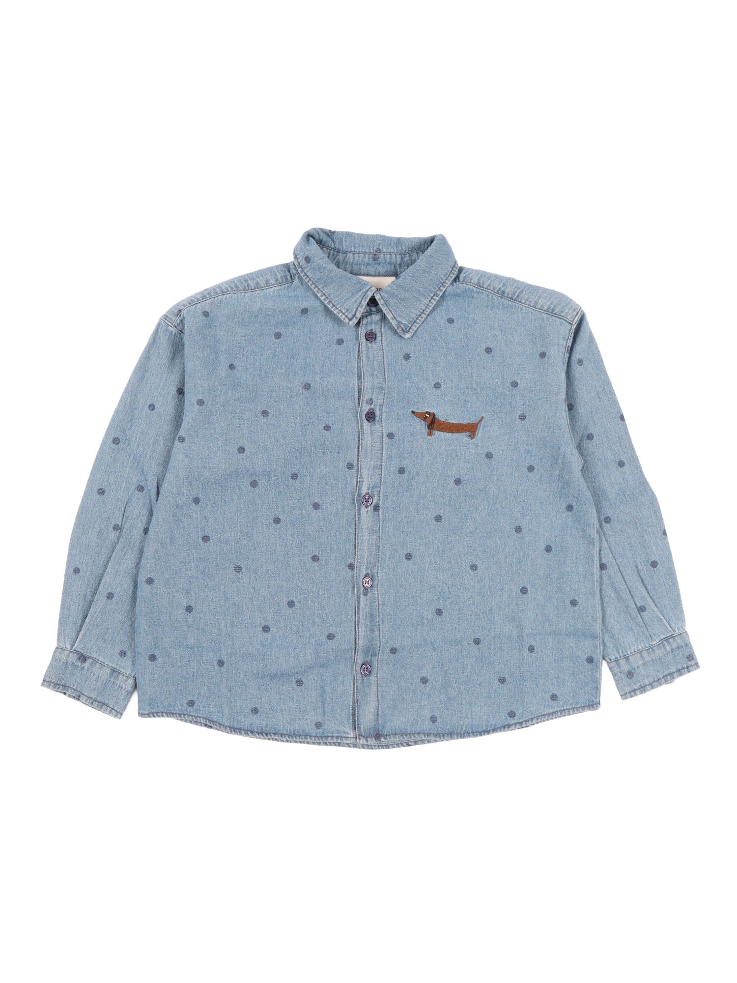 Lw denim dots aop ls shirt Blue Organic Cotton Camiceria