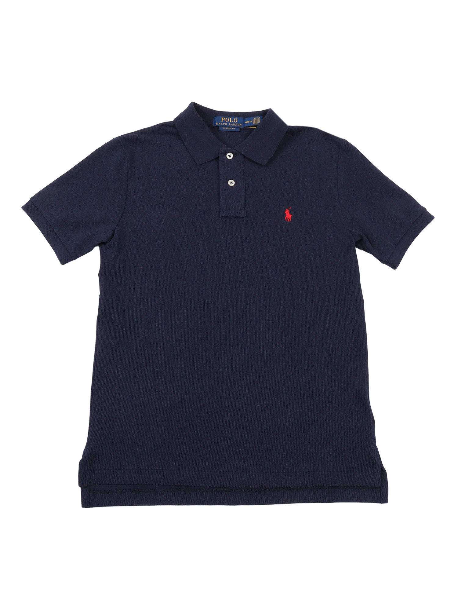 POLO-TOPS-KNIT Blue Cotton Short Sleeves Polo