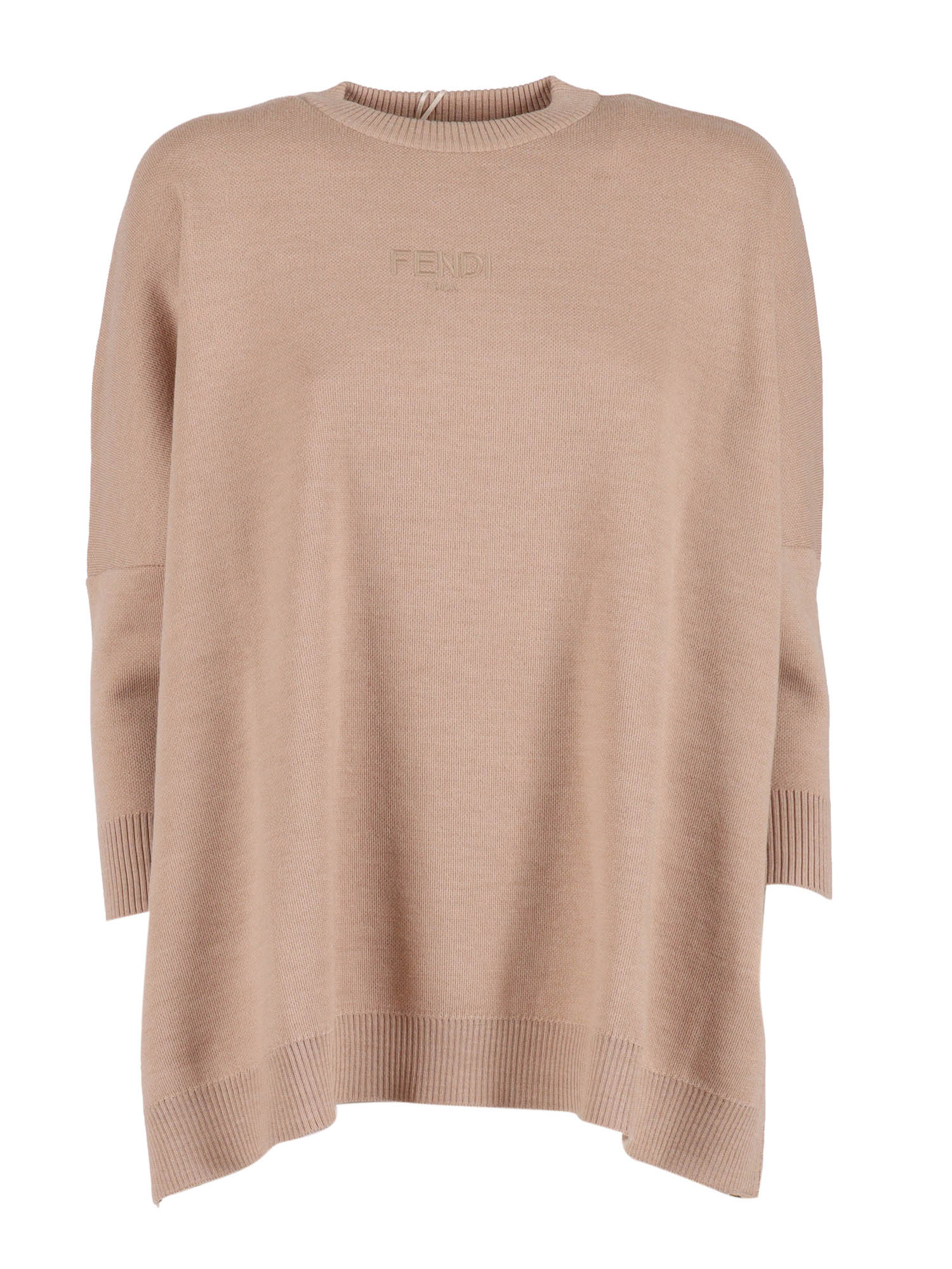 Wool Knit Dress Beige Virgin Ribbon Polyester