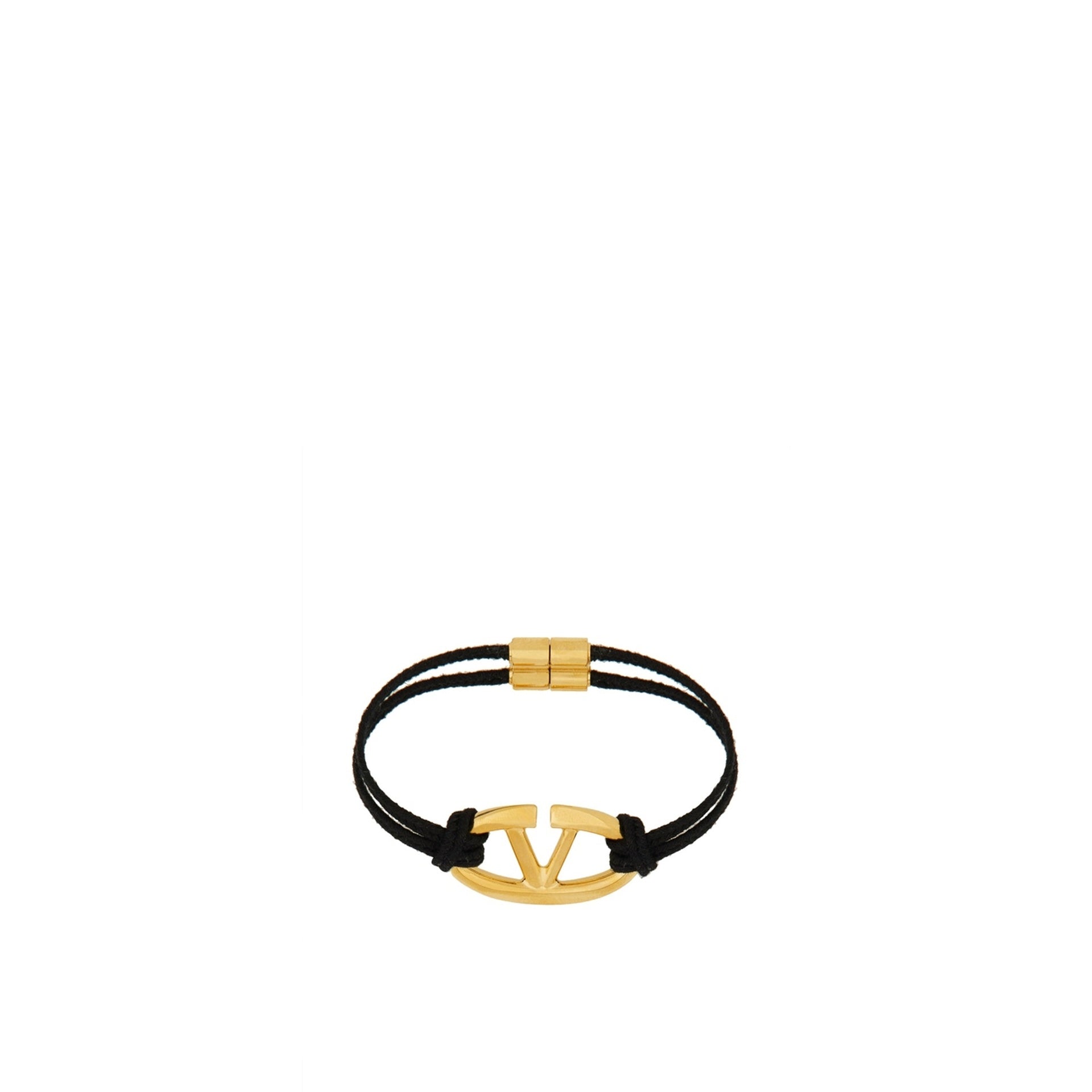 Garavani V-Logo Cotton Bracelet Black