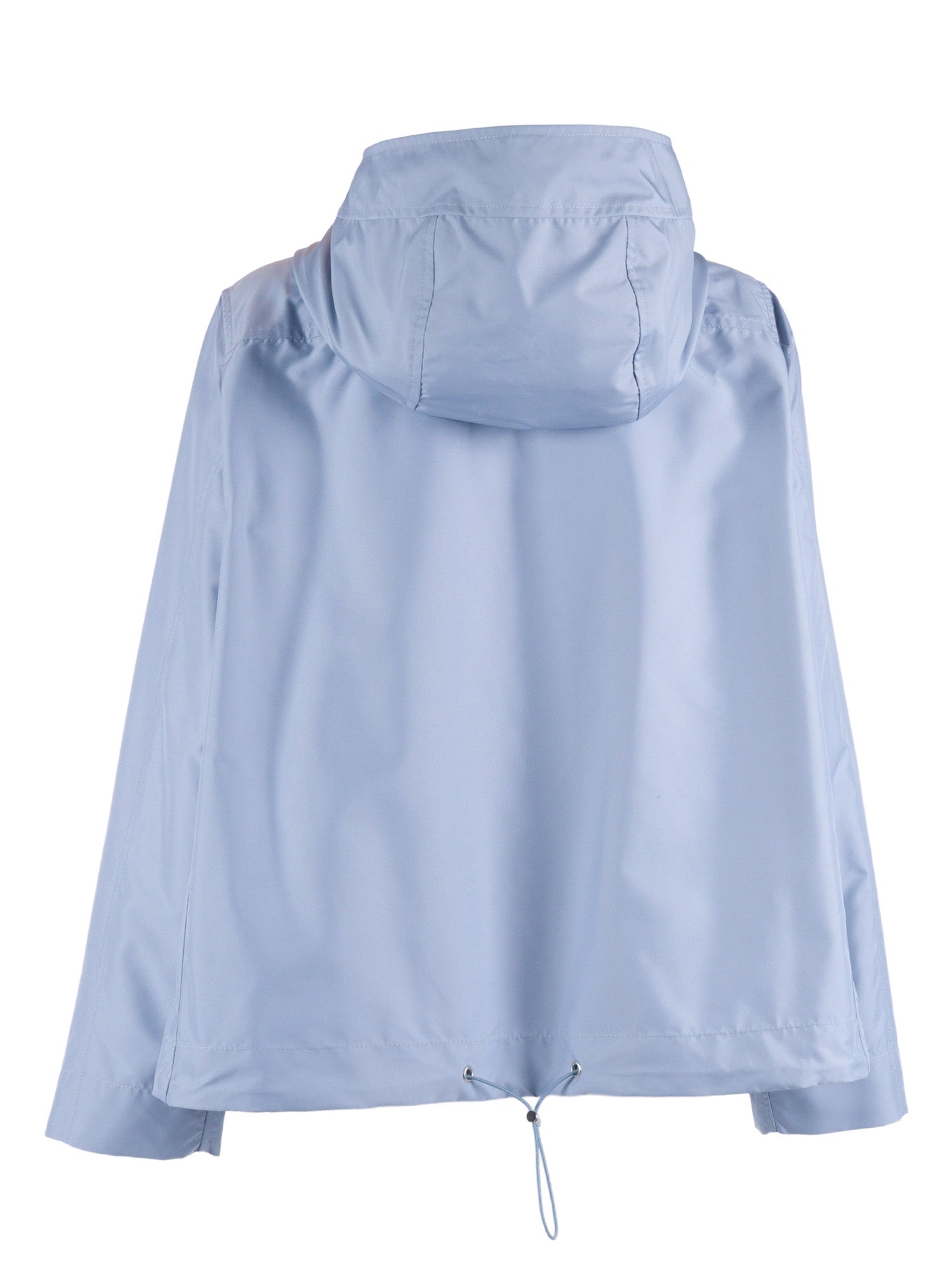 HOODED SHORT PARKA COAT Light Blue Polyester