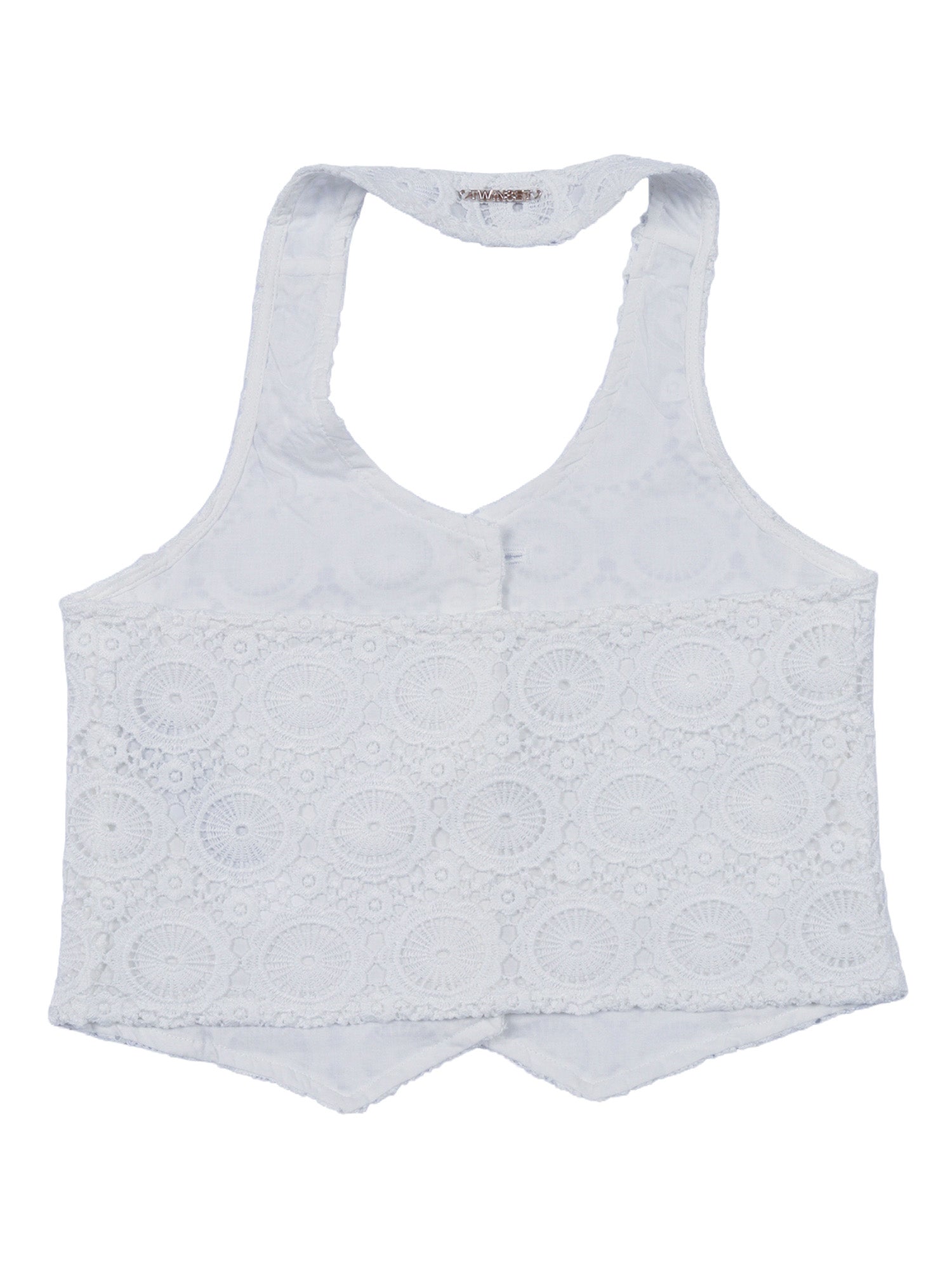 MACRAME VEST White Polyester Lining Cotton