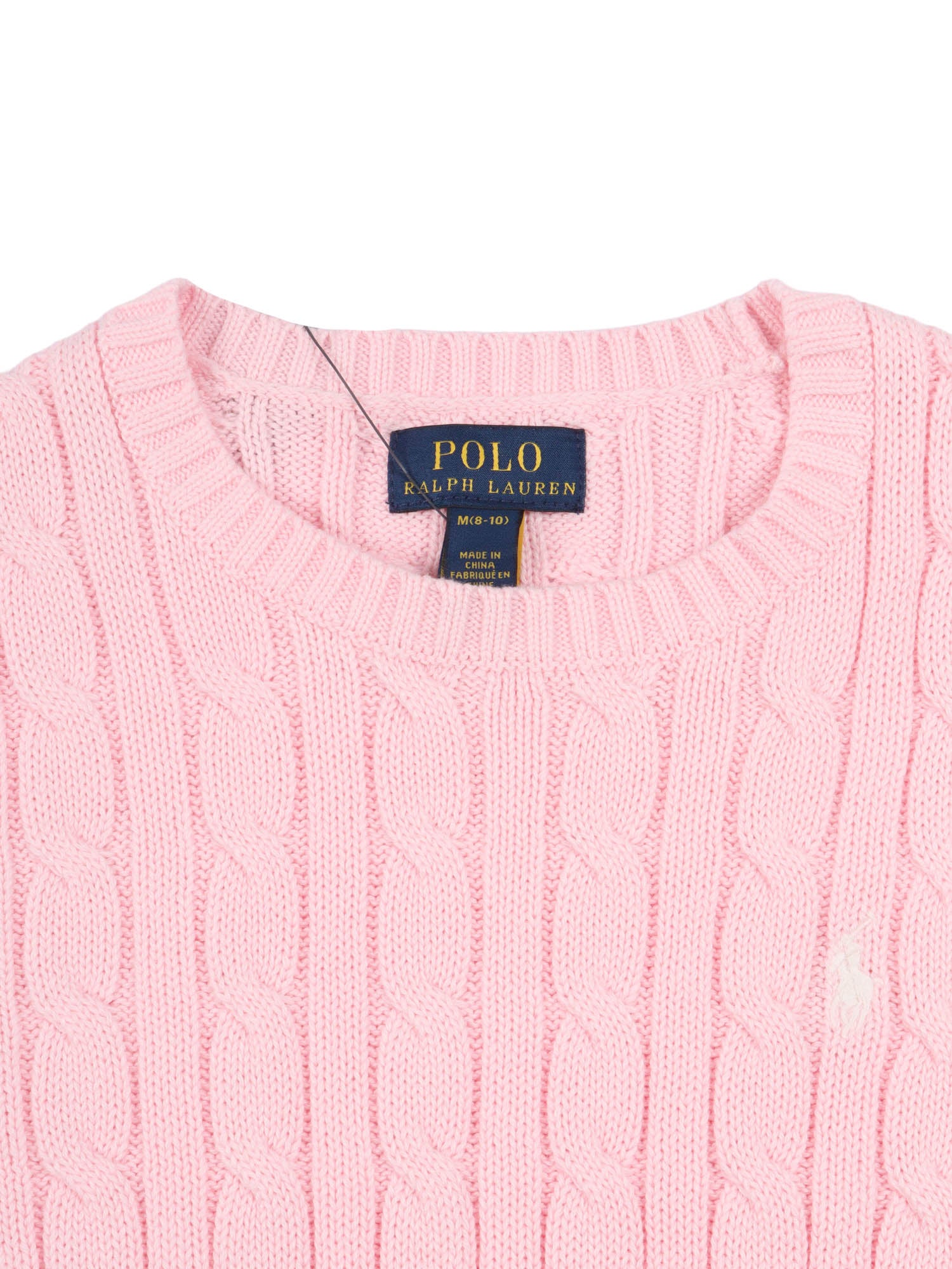 CABLE CN-SWEATER-PULLOVER Pink Cotton Crewneck