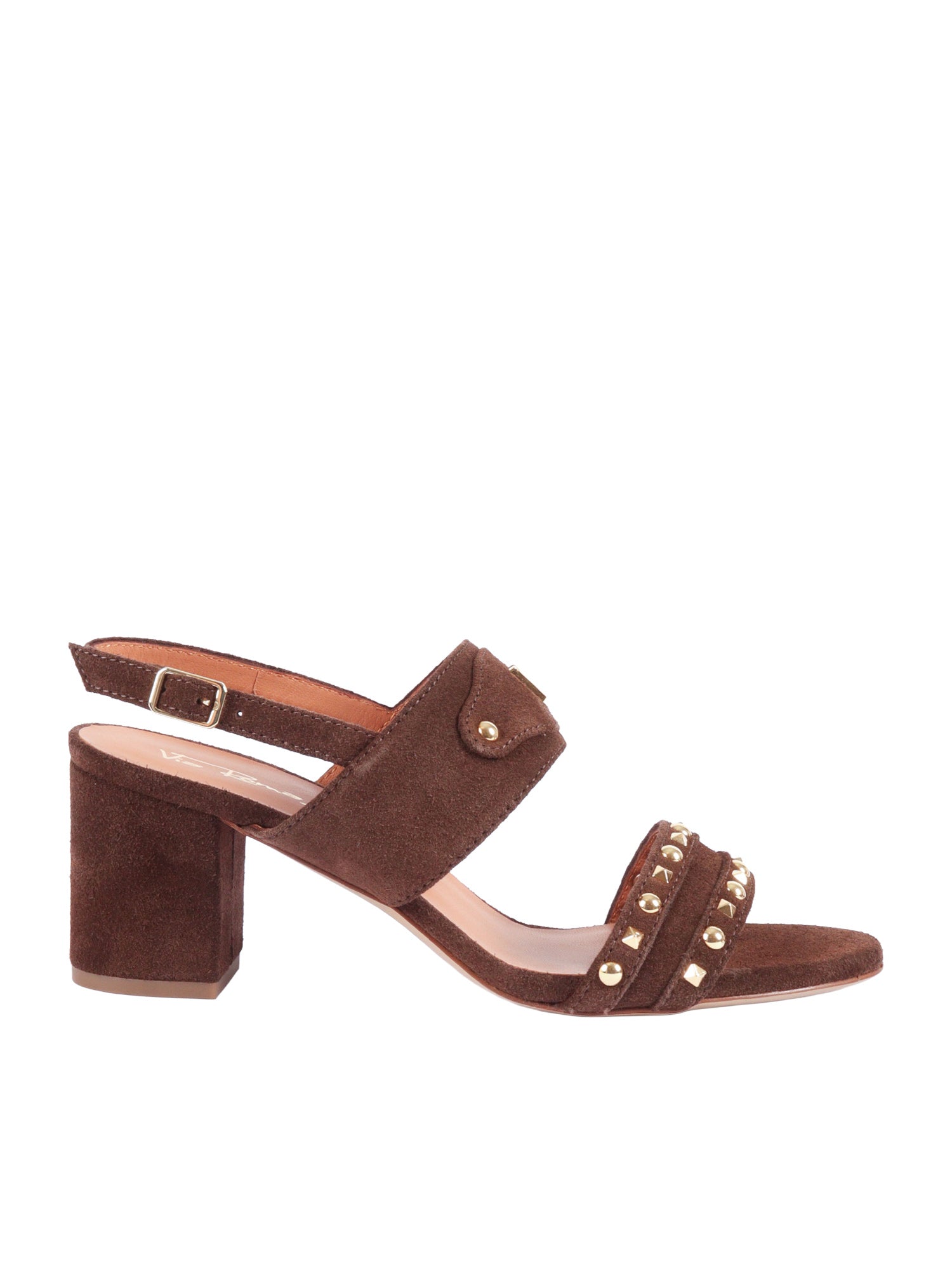 Small V Sandals Brown Leather Sole Rubber