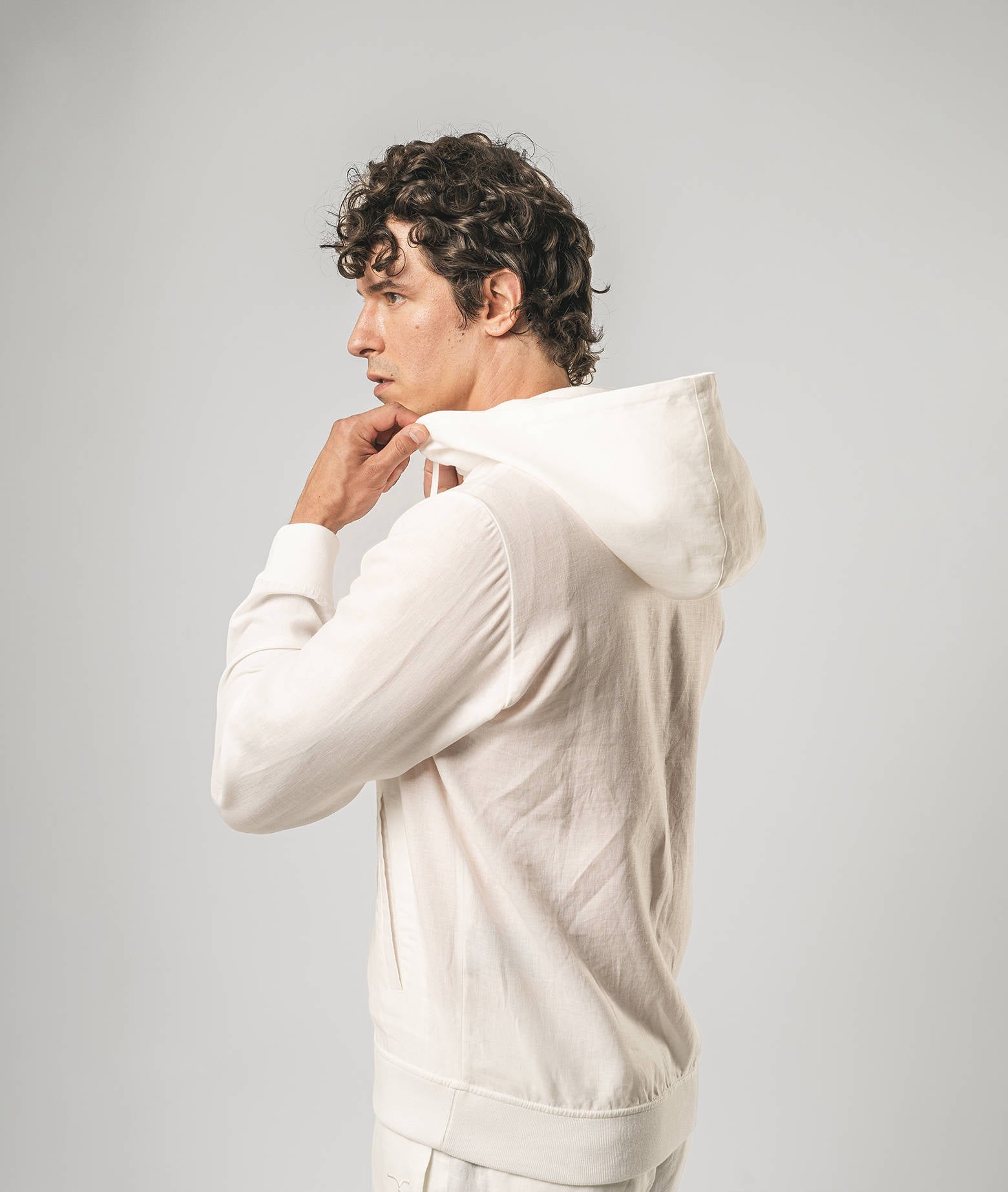 Linen Hoodie Korfu Olive Sportwear Blouson