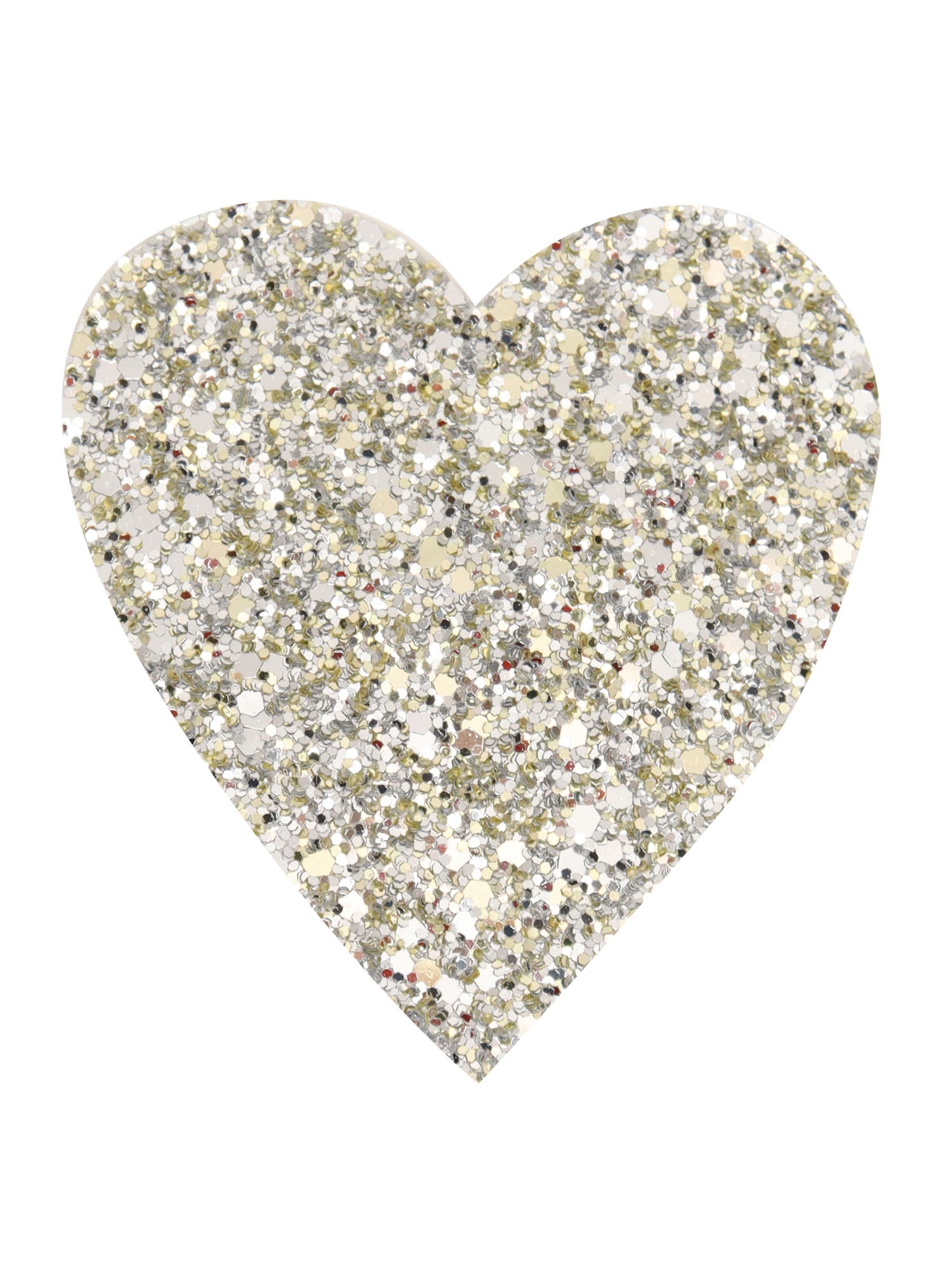 GLITTERED HEART BROOCH Gold