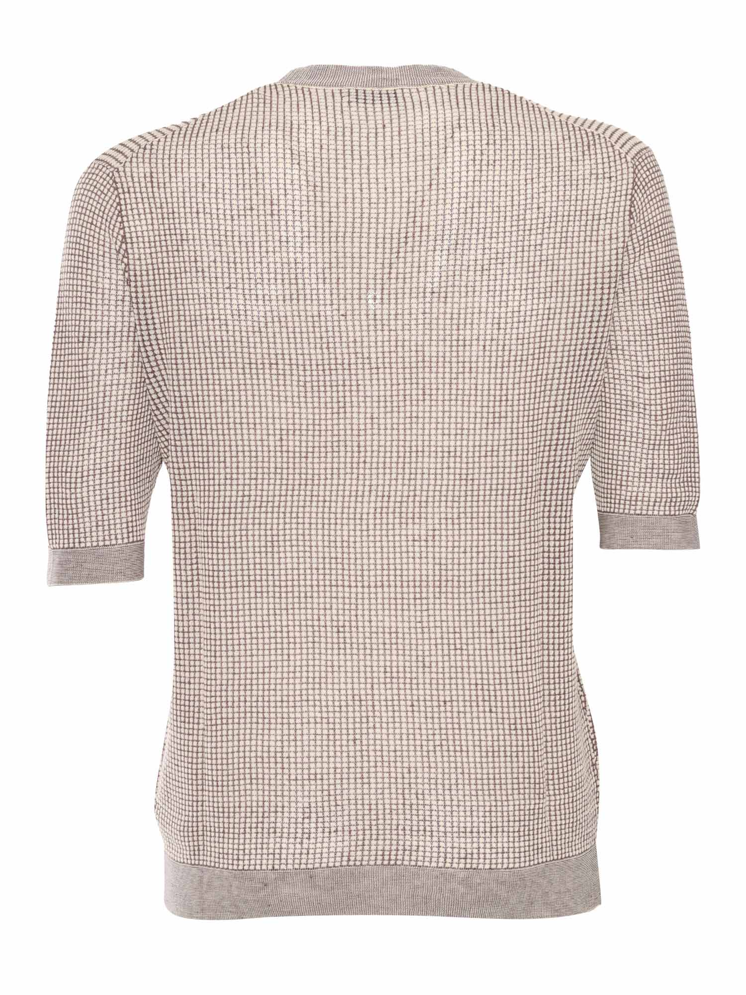 SHORT SLEEVE PILLOVER Beige Cotton Linen Turtleneck