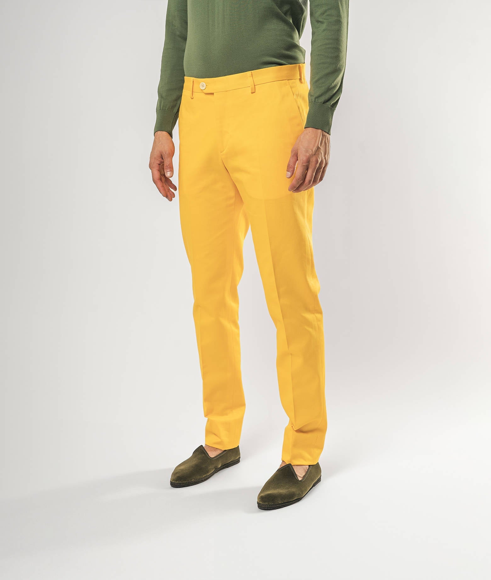Cotton Trousers Maiorca Yellow No Pinces