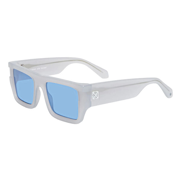Off-White Sunglasses Square Full Rim, Shiny Grey Frame And Blue Lens Oeri149chester0945 Black