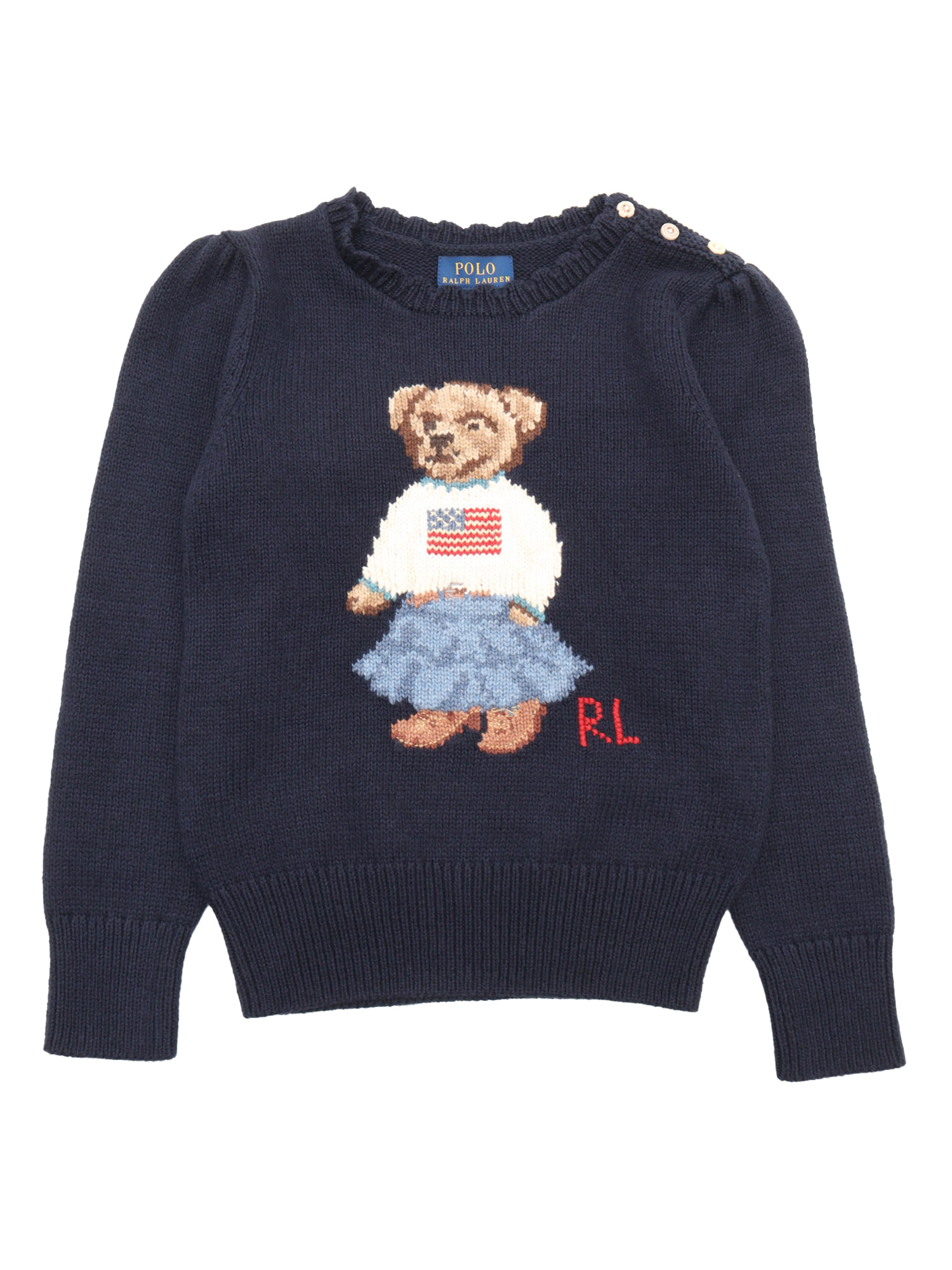 ICONIC BEAR-TOPS-SWEATER Blue Cotton Crewneck