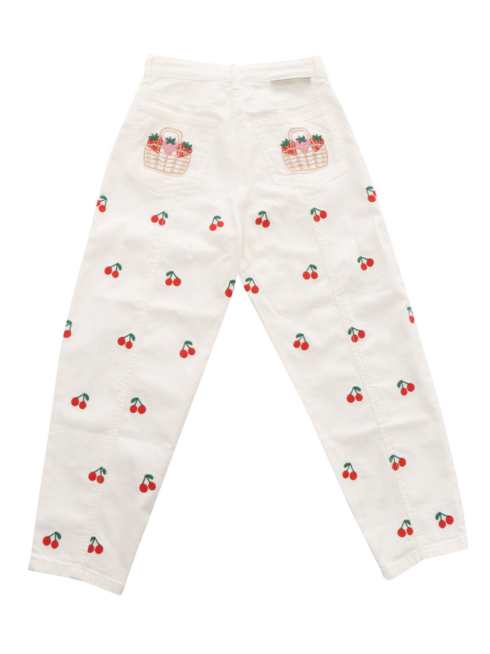 TROUSERS White Cotton Elastane Pant